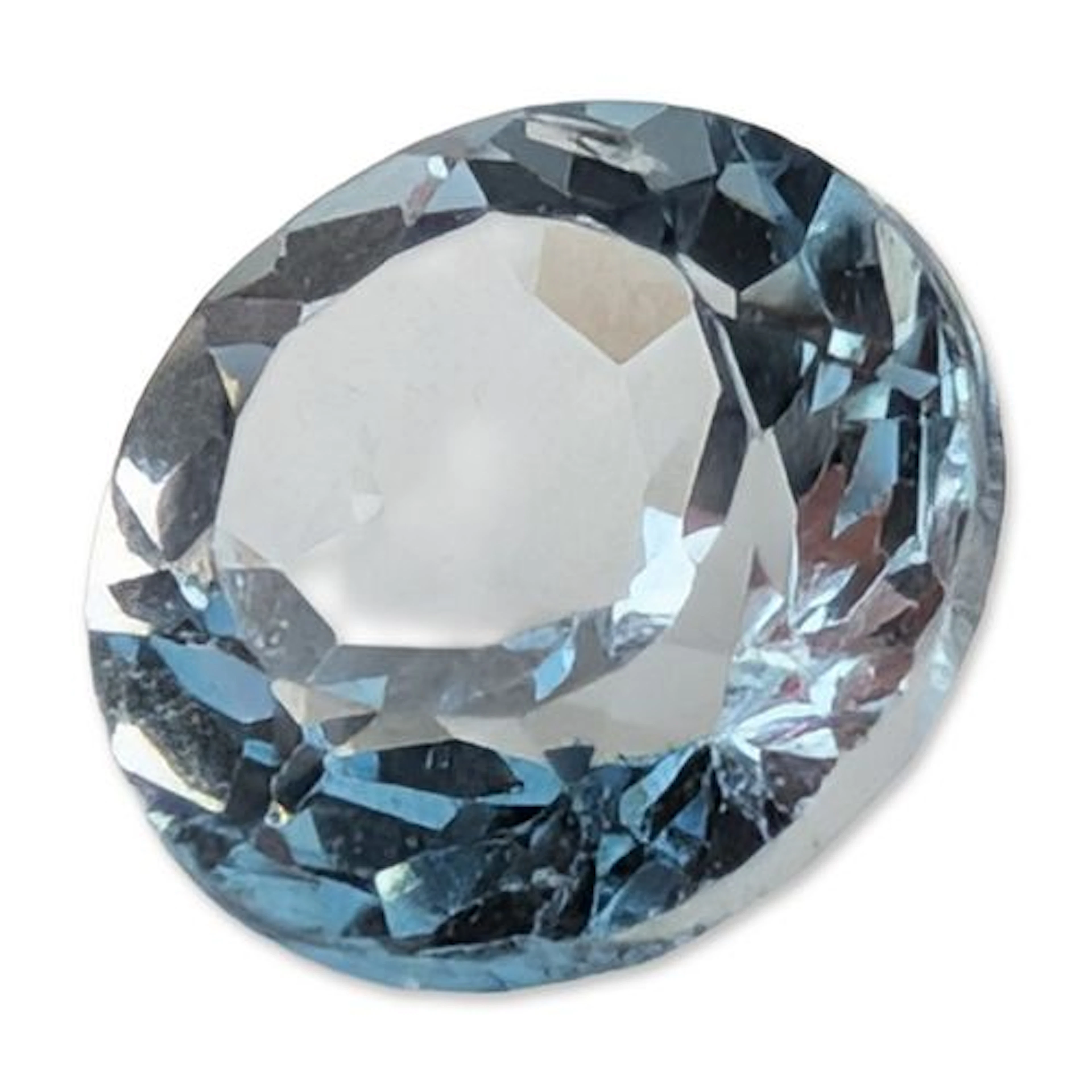 Round Brilliant Cut Light Blue Topaz Gemstone