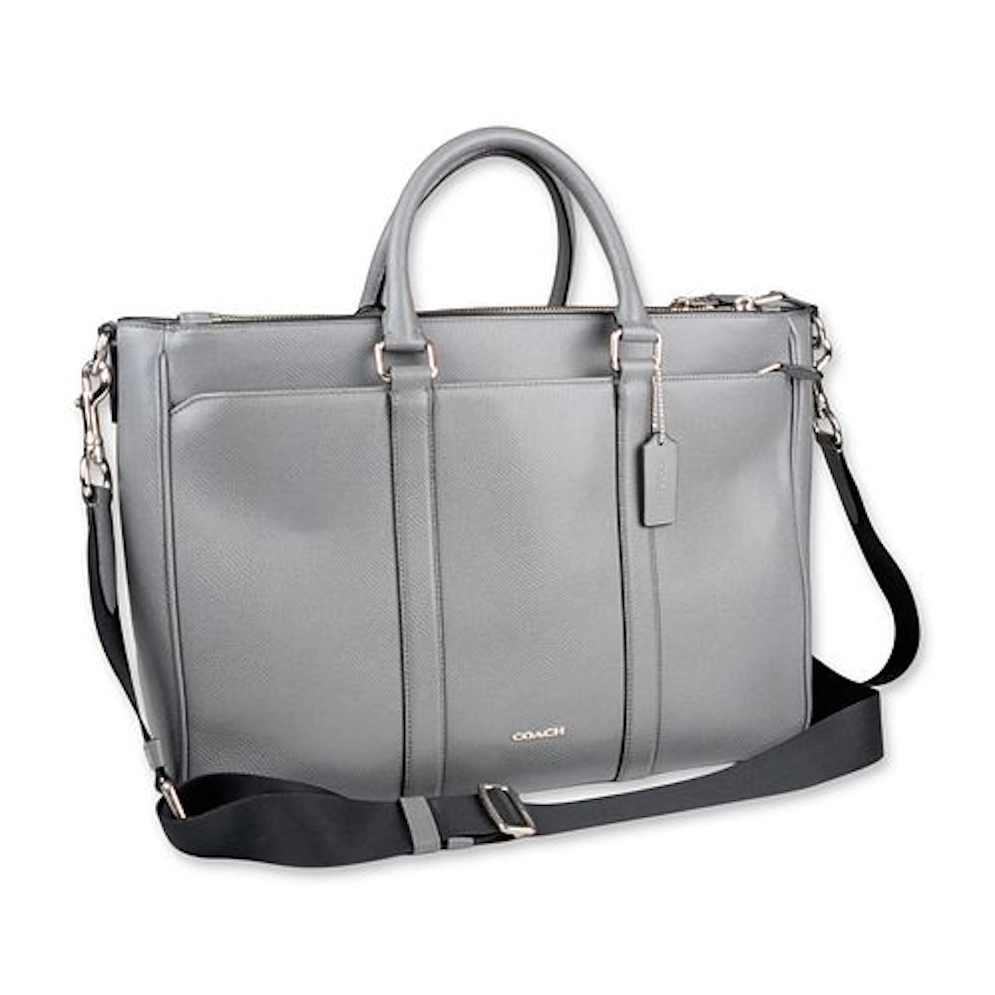 Coach Gray Pebbled Leather Metropolitan Briefcase