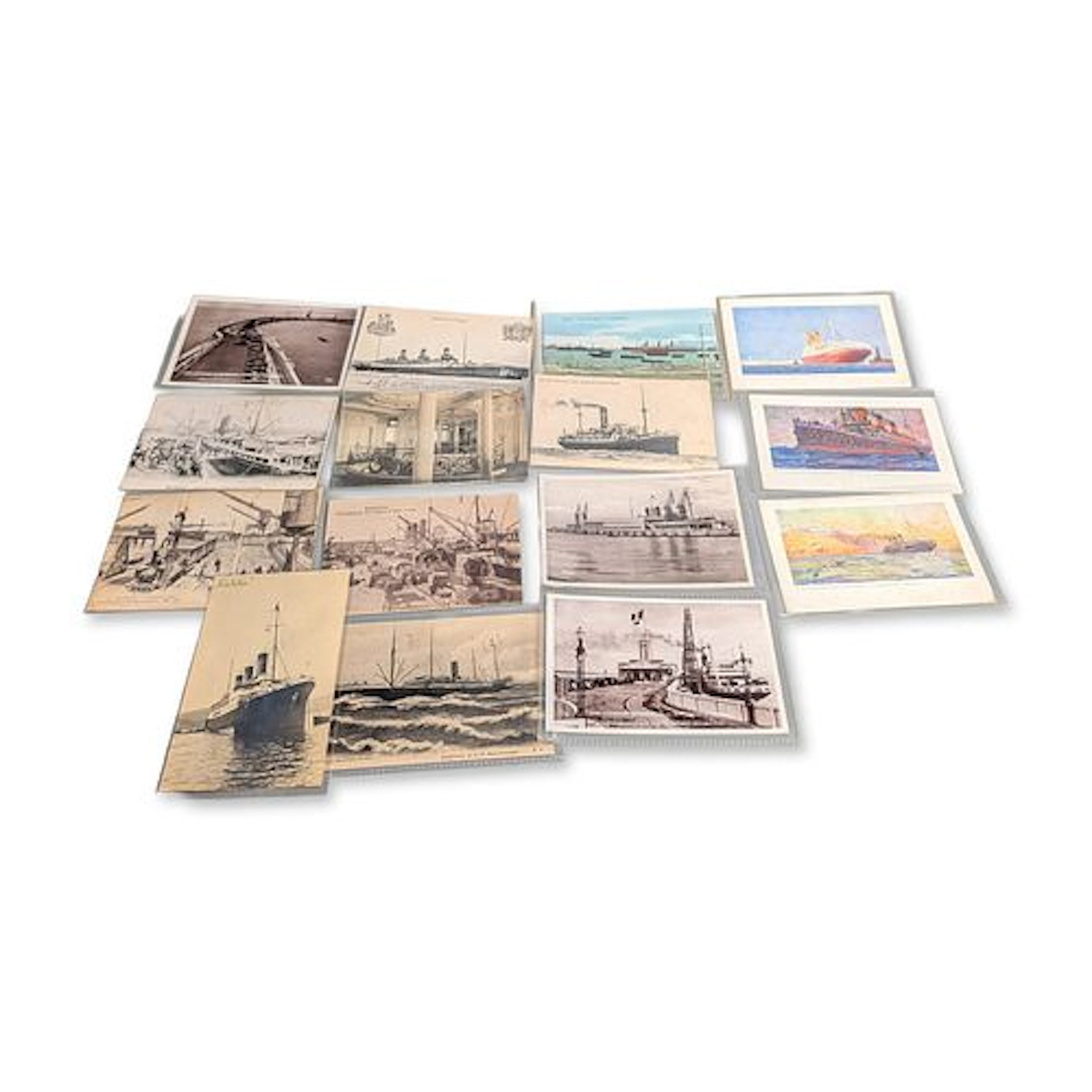 15pc Collection of Vintage Maritime and Port Scenery Postcards