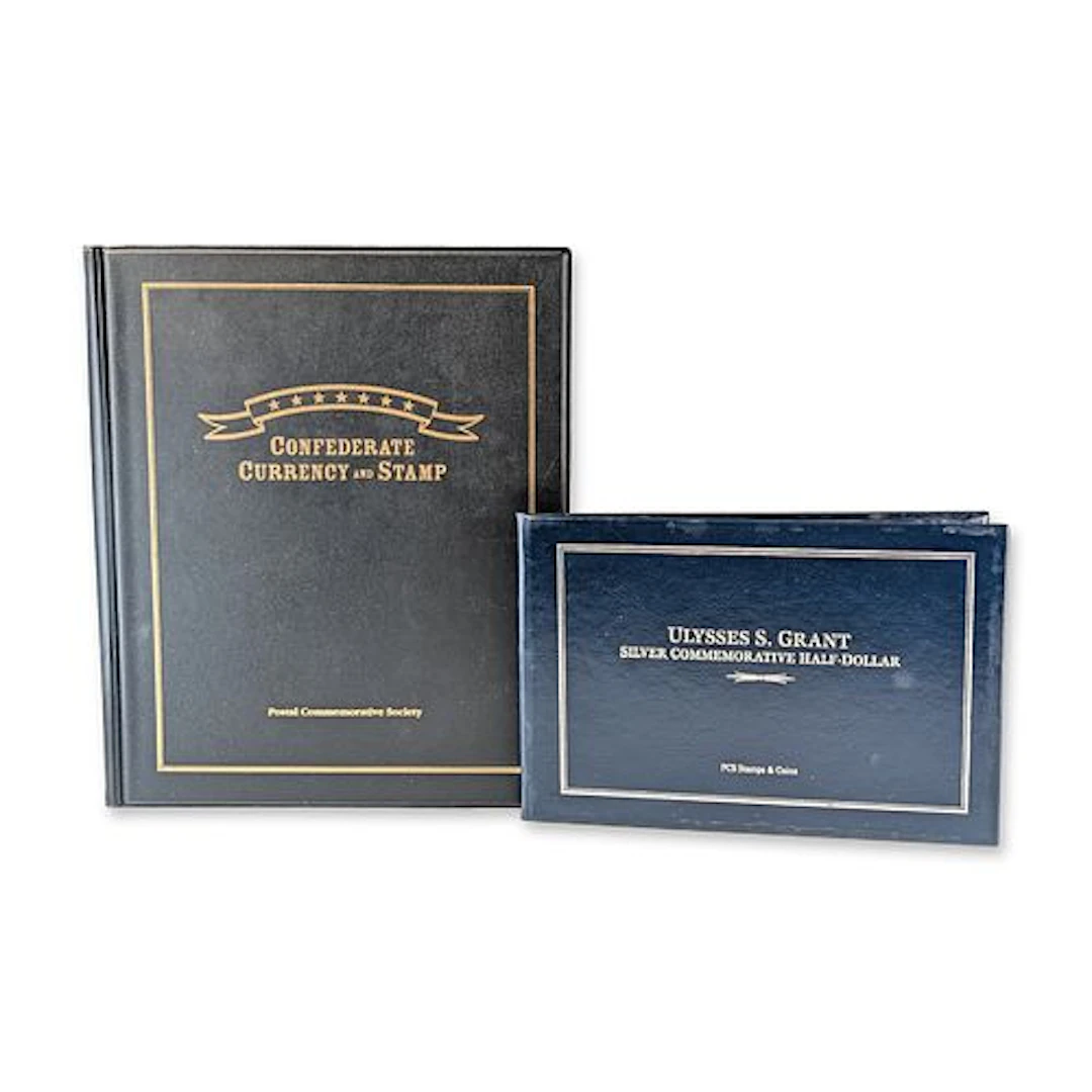 2pc 1922 US Silver Grant Commemorative Half Dollar and Confederate Currency Set