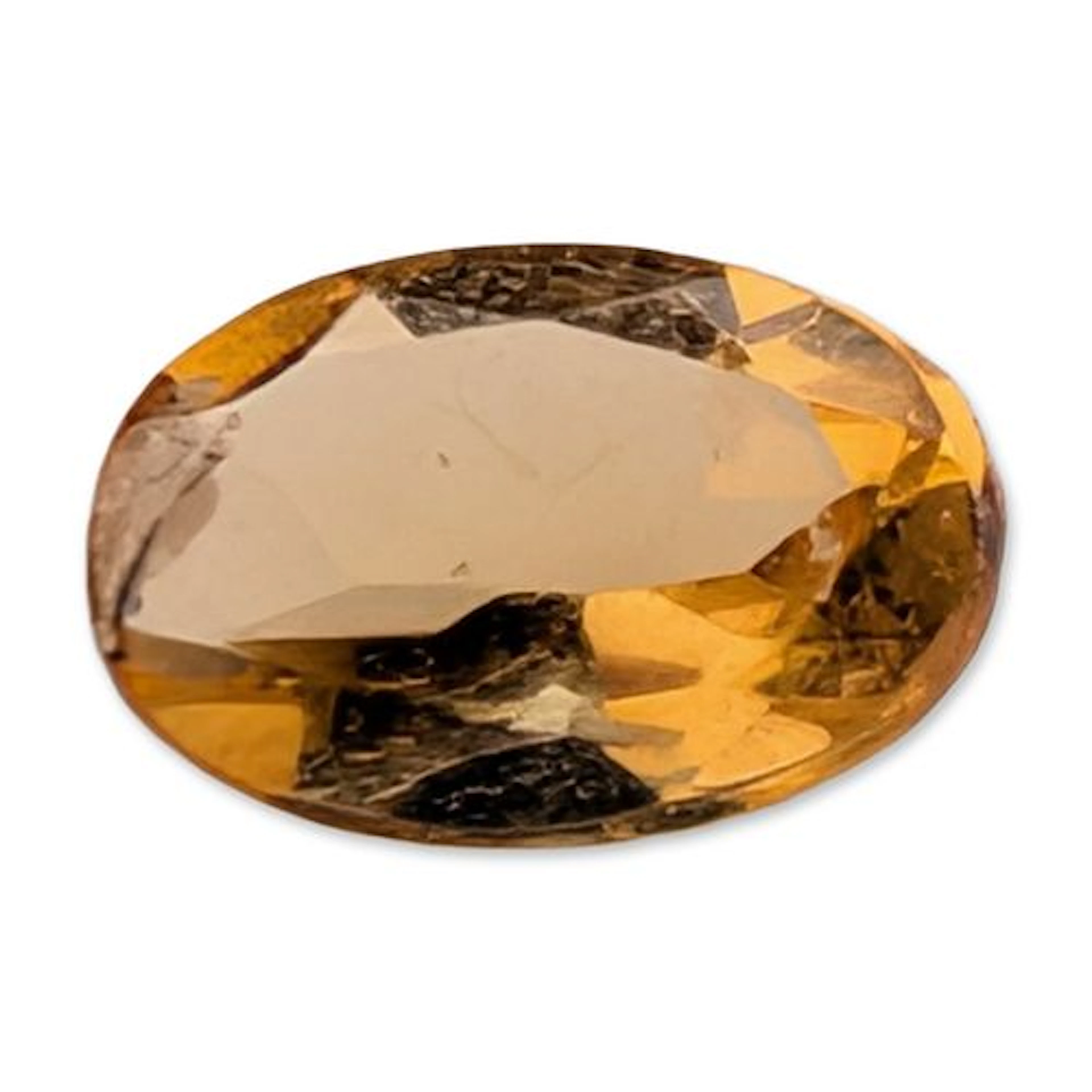 Oval Cut Yellow Faceted Citrine Gemstone