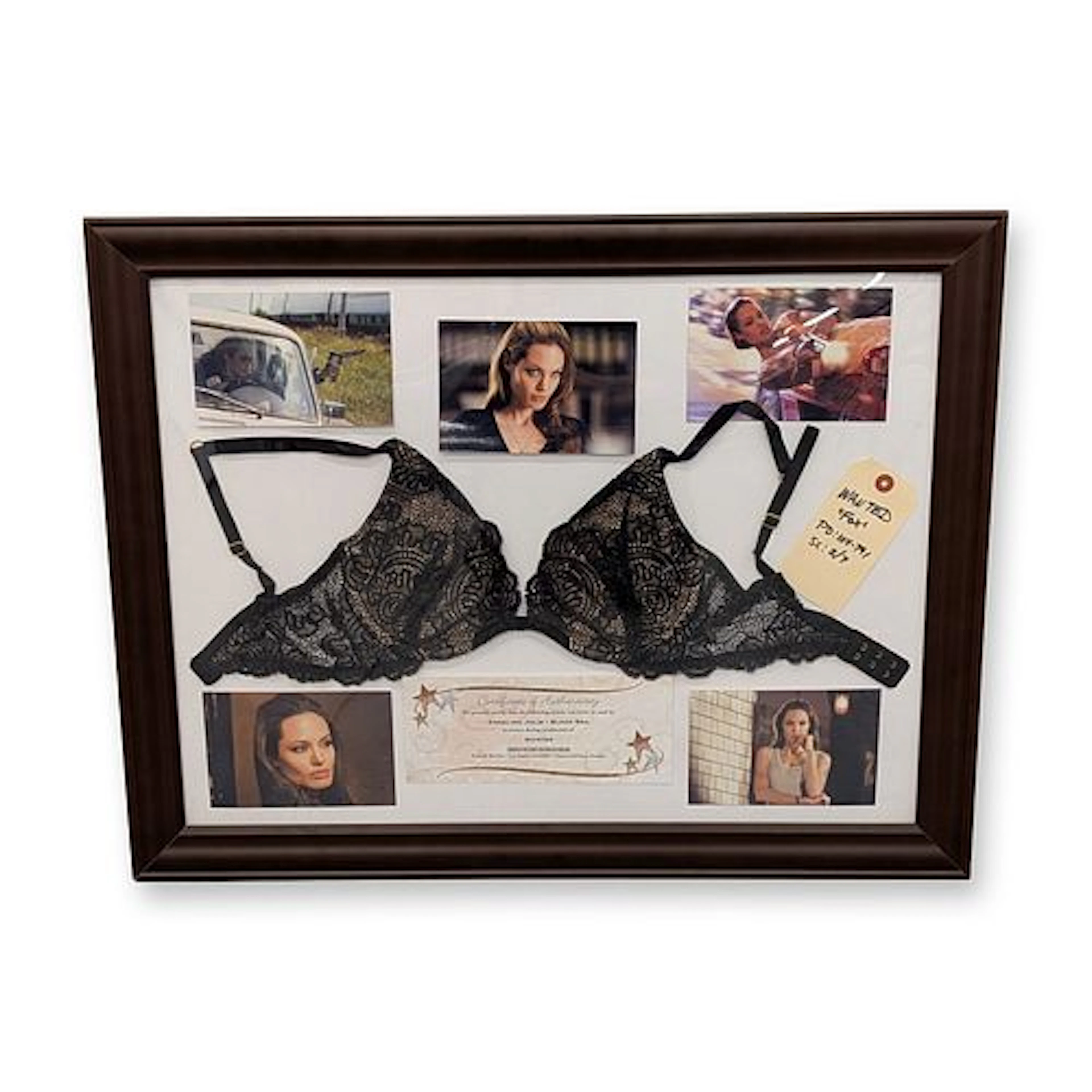Angelina Jolie Wanted Worn Black Lace Bra Fox Screen & Still Shots