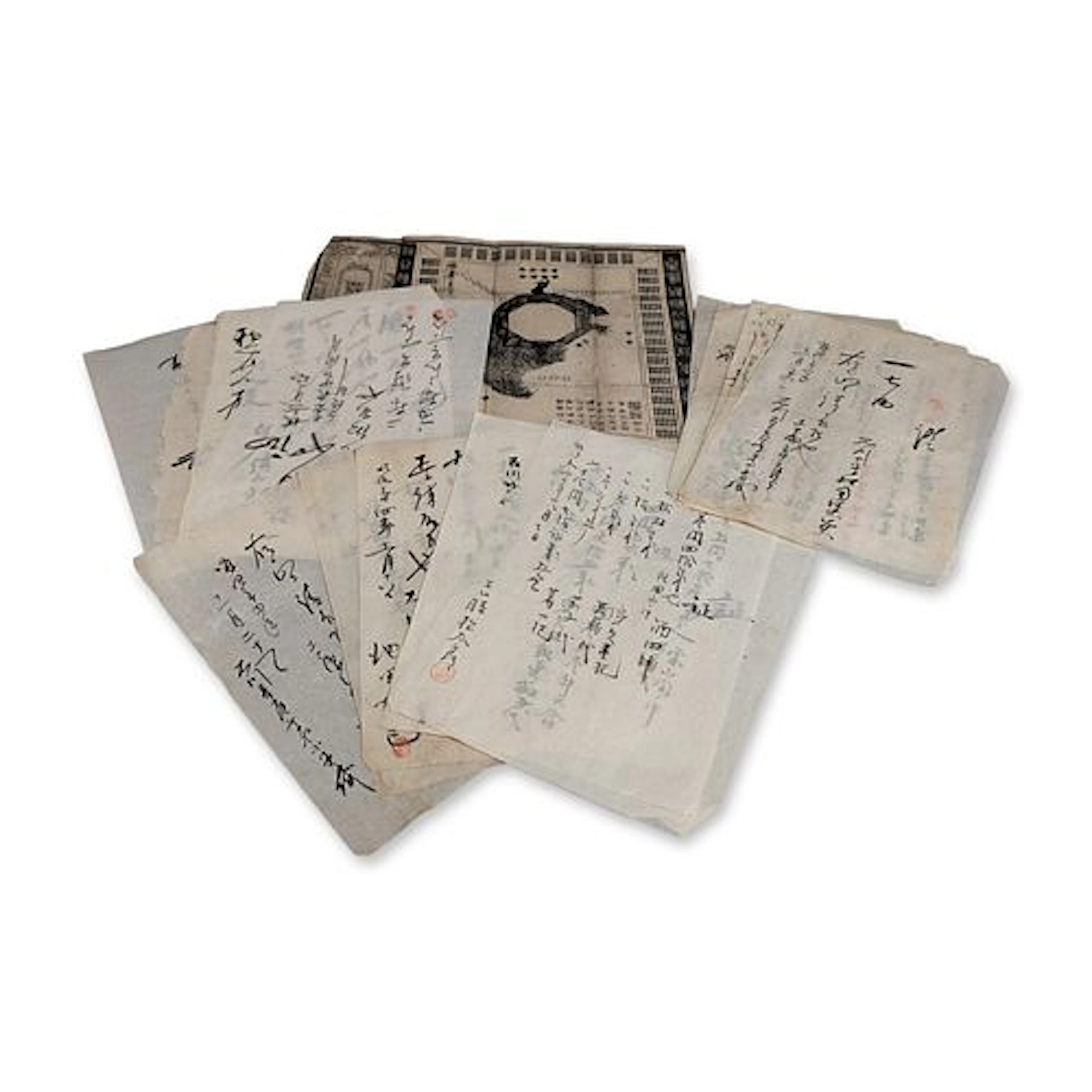 16pc Late Edo to Meiji Period Japanese Manuscripts and Divination