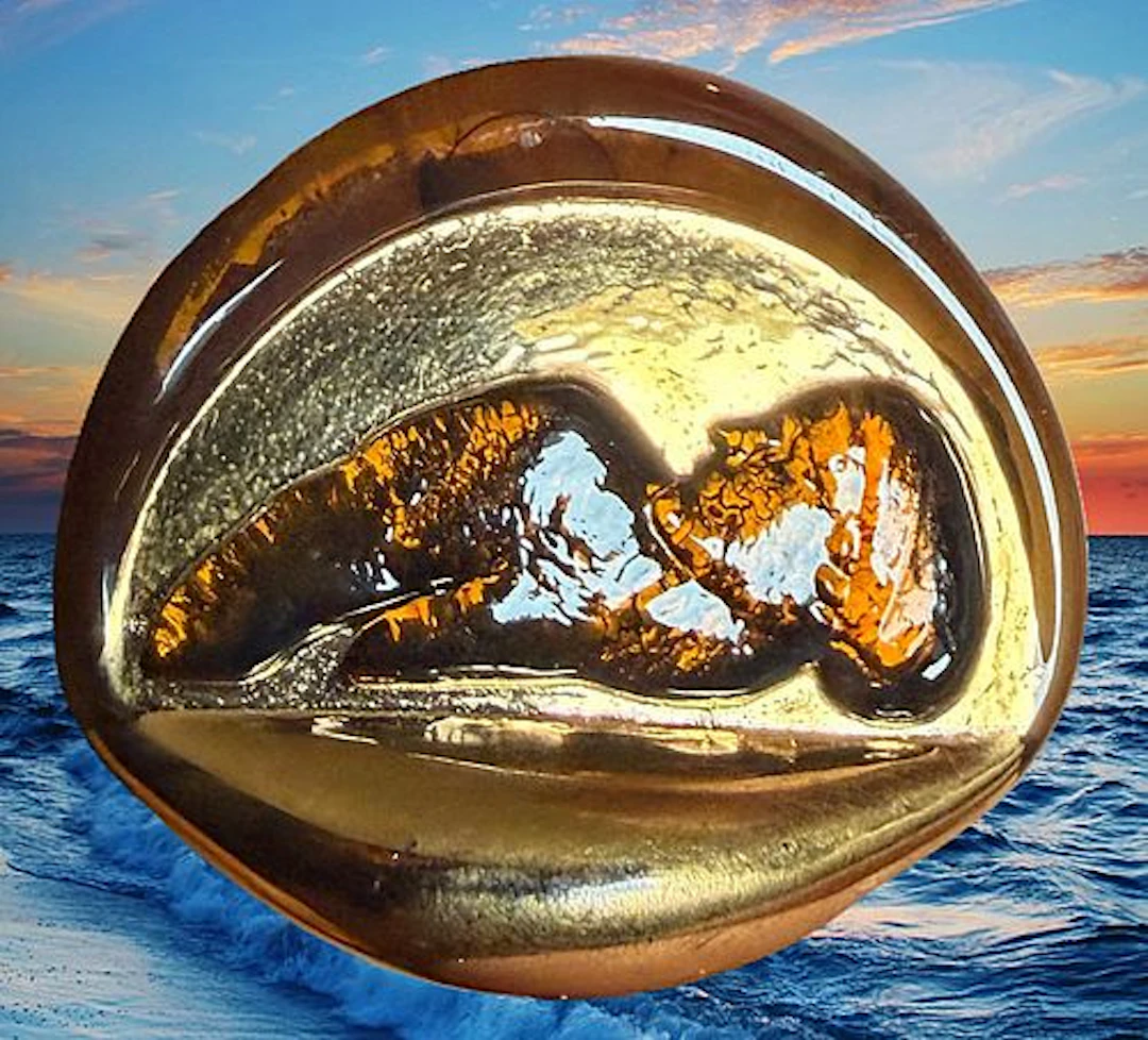 A DIVISION THREE ENGLISH BIMINI GLASS BUTTON