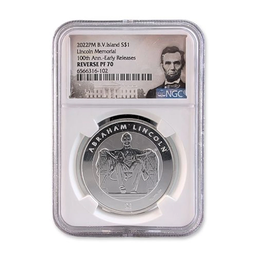 2022 British Virgin Islands Silver Lincoln Memorial Reverse Proof Coin NGC PF70