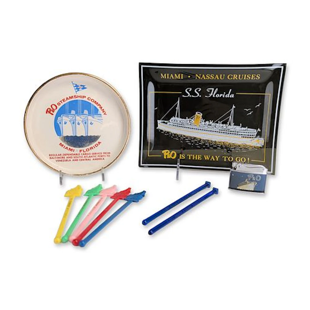 10pc Peninsular & Occidental Steamship Company's S.S. Florida Memorabilia