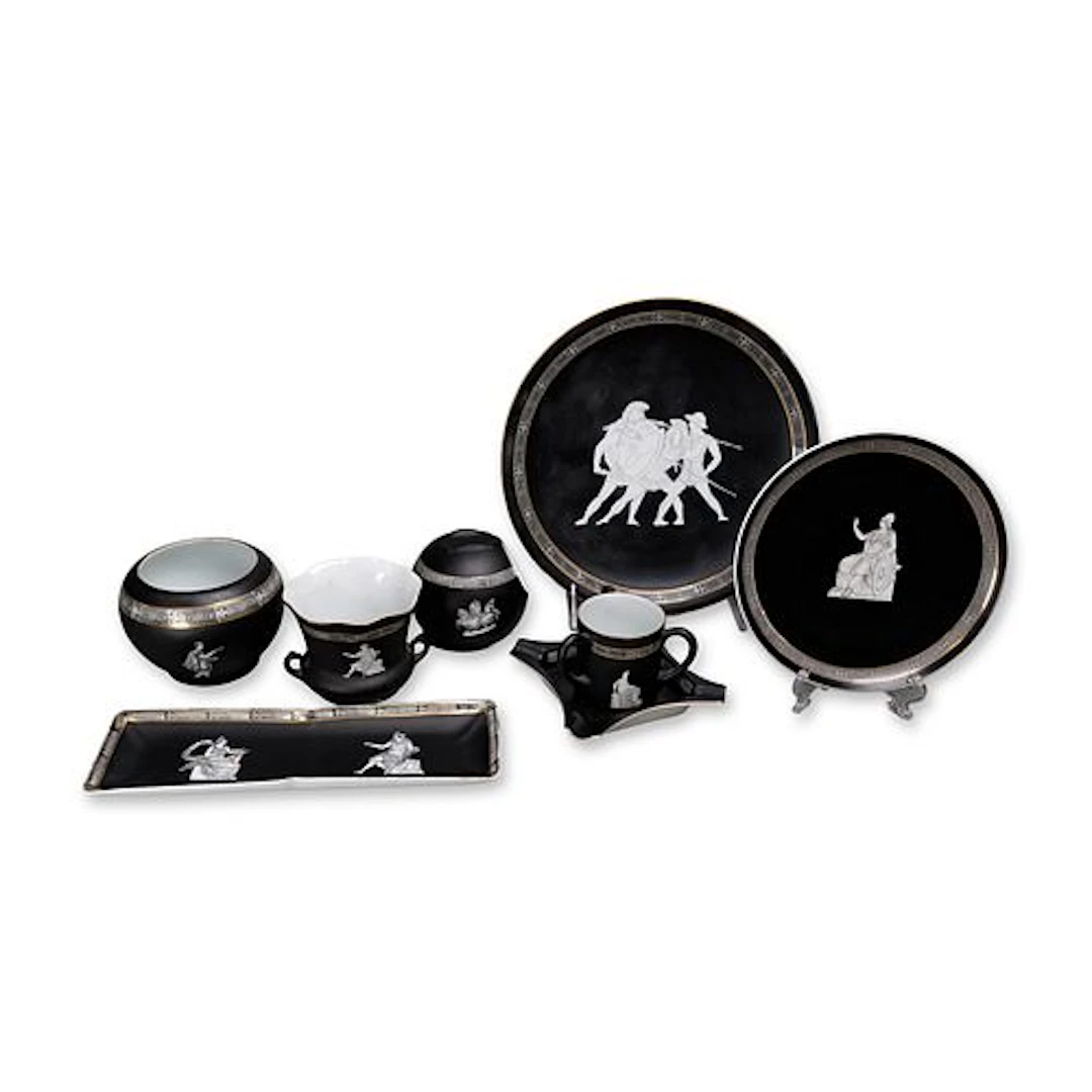 8pc Royal Bayreuth Bavaria Neo-Classical Greek Key Porcelain Collection