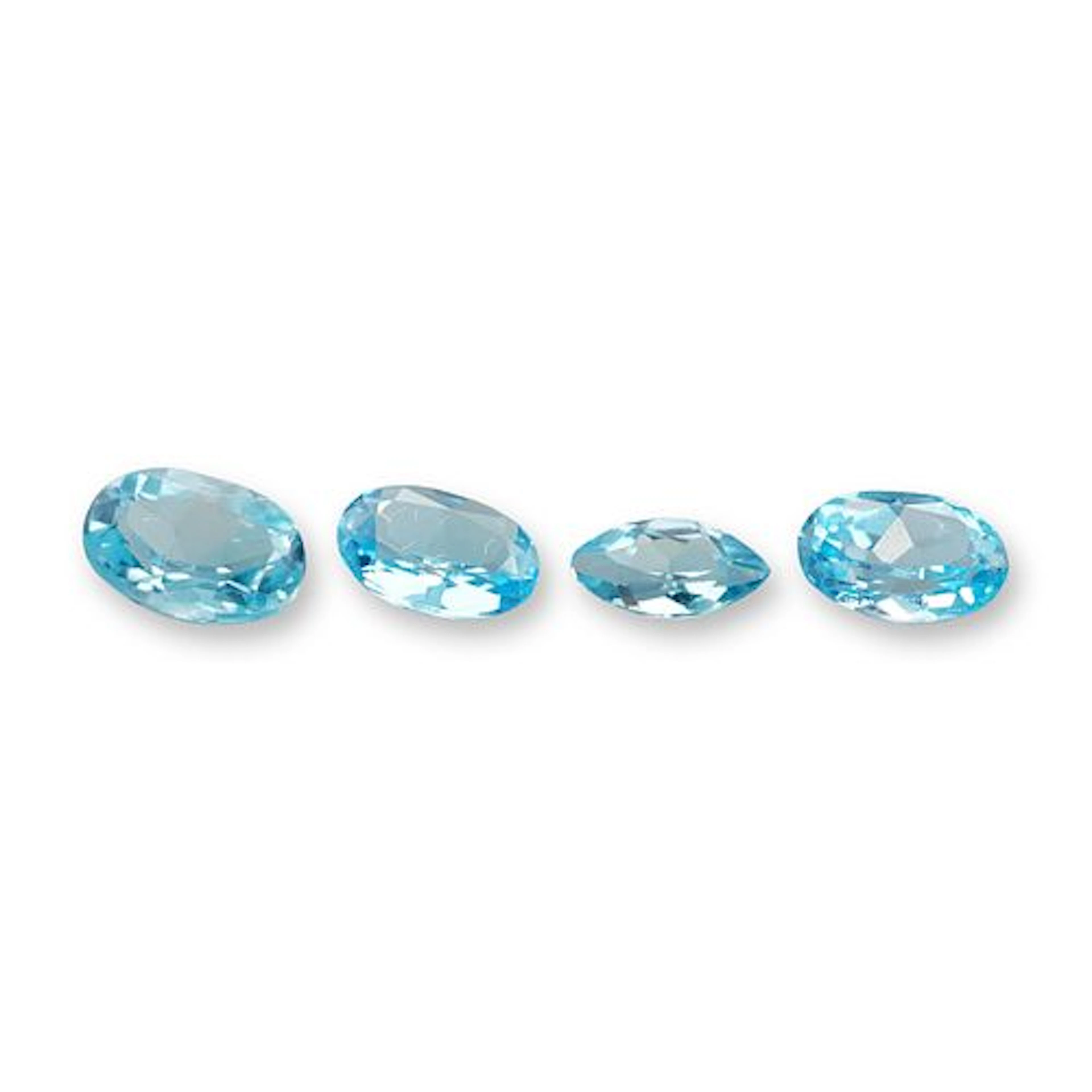 4pc Oval and Marquise Cut Blue Topaz Gemstones