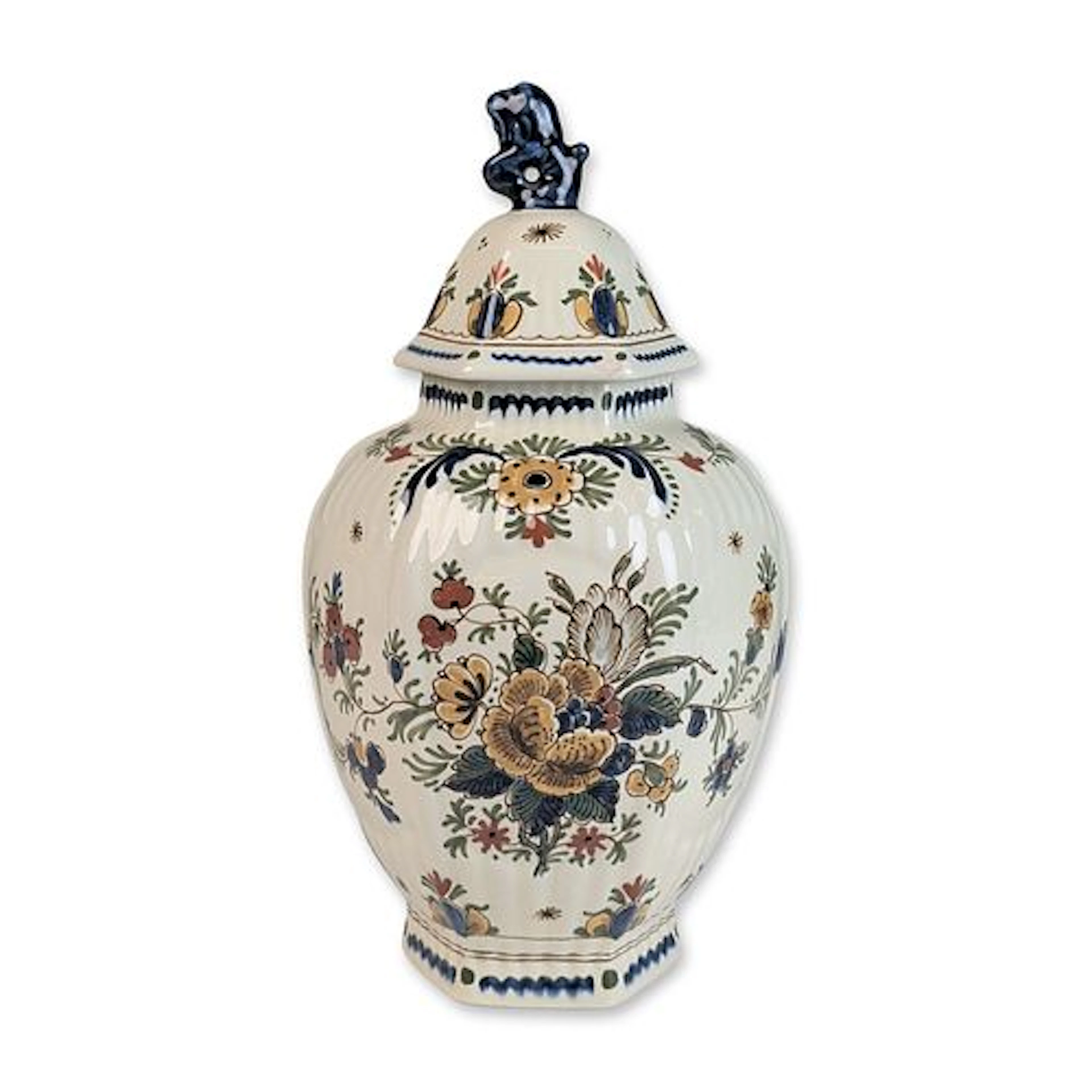 Focke & Meltzler Porcelain Delftware Hexagonal Ginger Jar