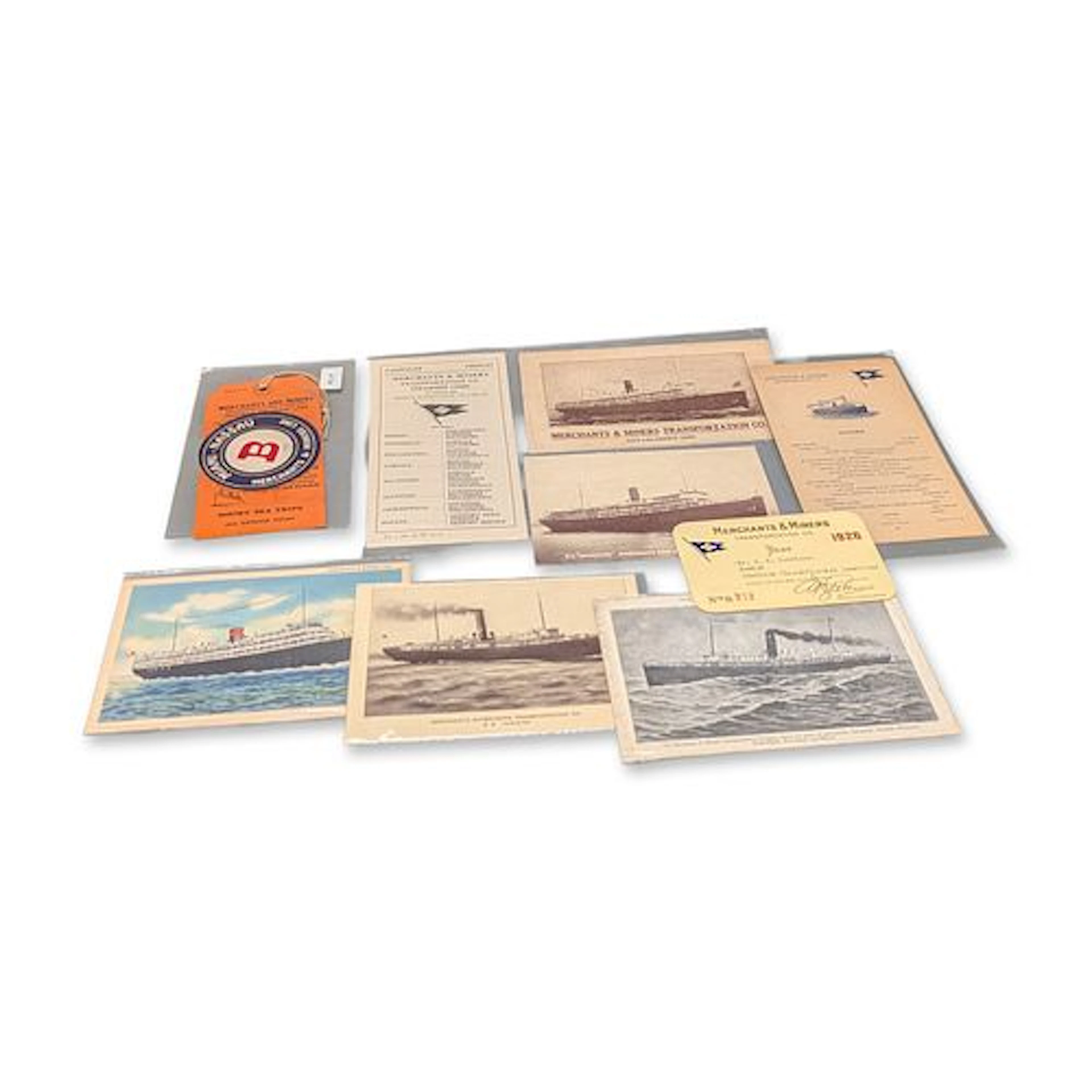 9pc Merchants & Miners Transportation Maritime Ephemera Collection