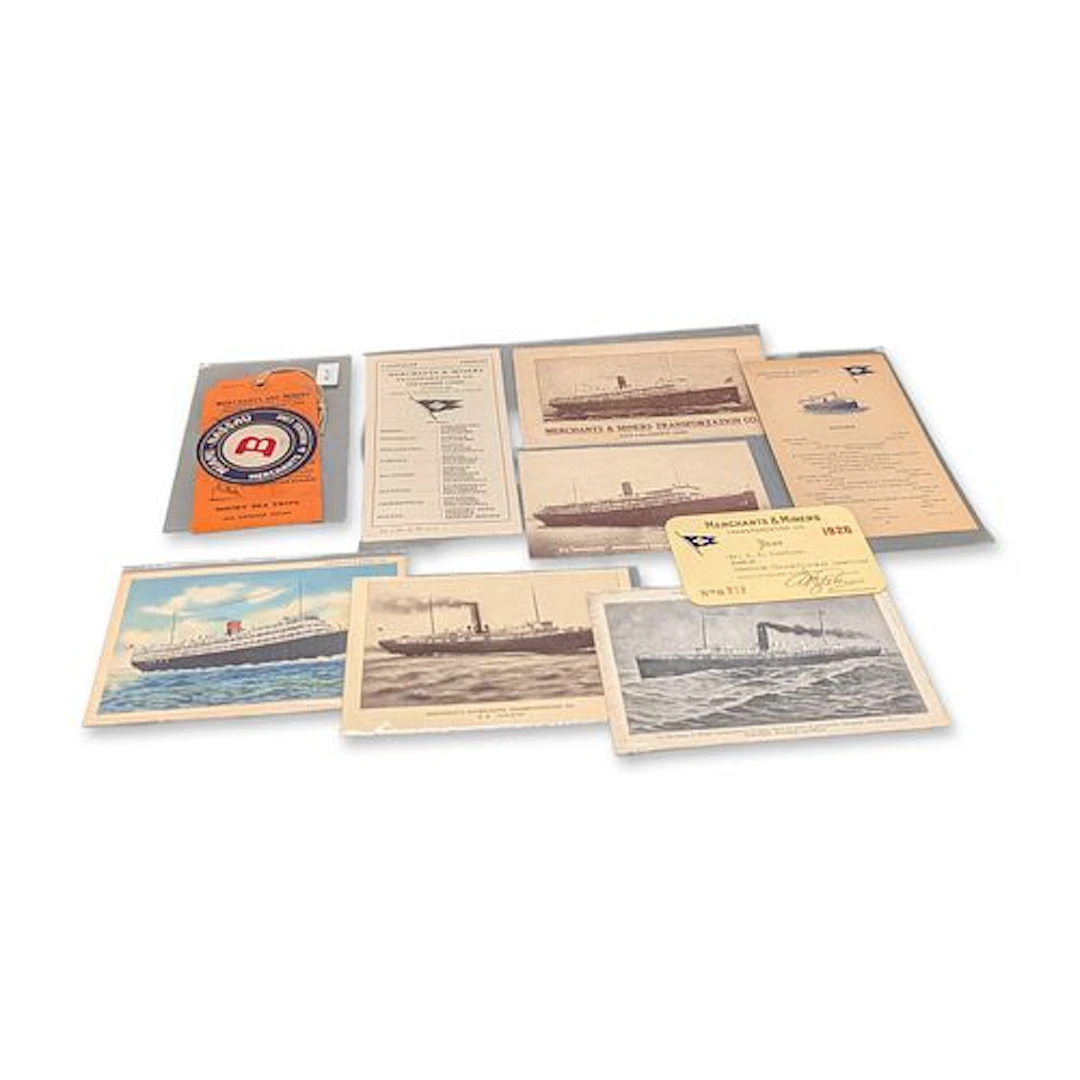 9pc Merchants & Miners Transportation Maritime Ephemera Collection