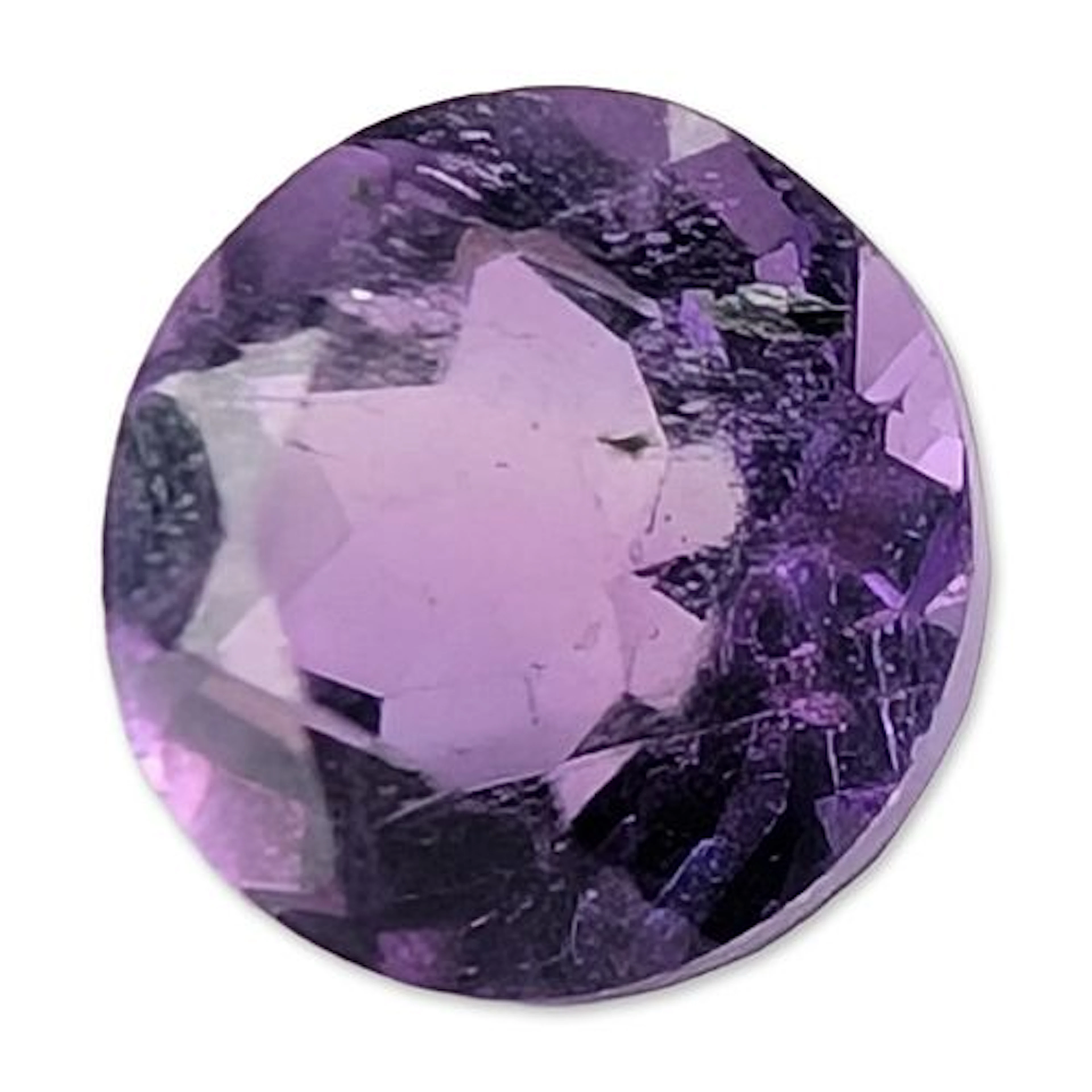 Round Brilliant Cut Amethyst Gemstone