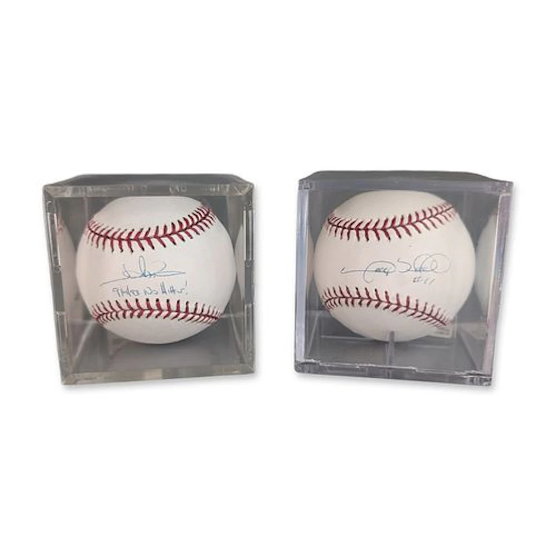 2pc Jim Abbott and Gary Sheffield Autographed MLB Baseballs w/ COAs