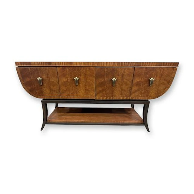 Henredon Art Deco Style Burl Wood Credenza