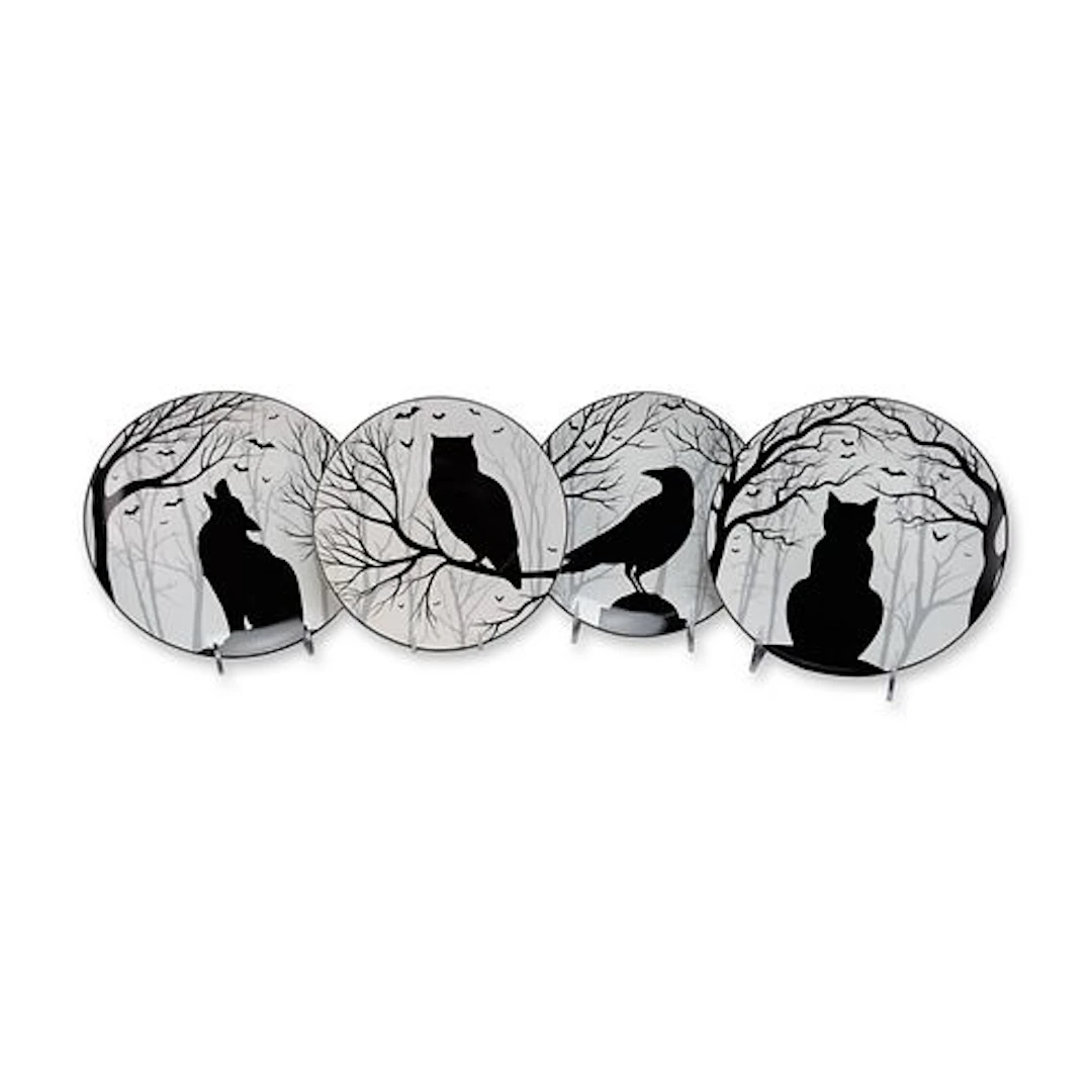 4pc Lenox Haunted Woods Porcelain Accent Plate Set