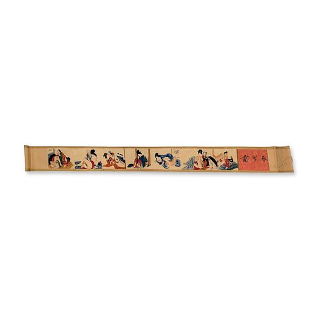 Japanese Shunga Handscroll with Seven Erotic Scenes