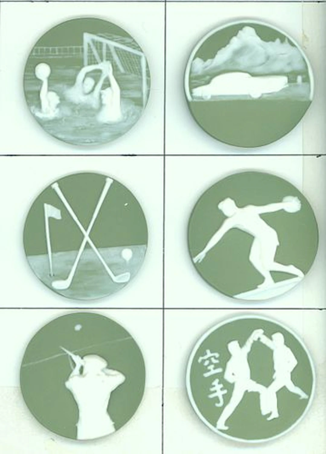 A SMALL CARD OF DIVISION ONE JASPERWARE BUTTONS