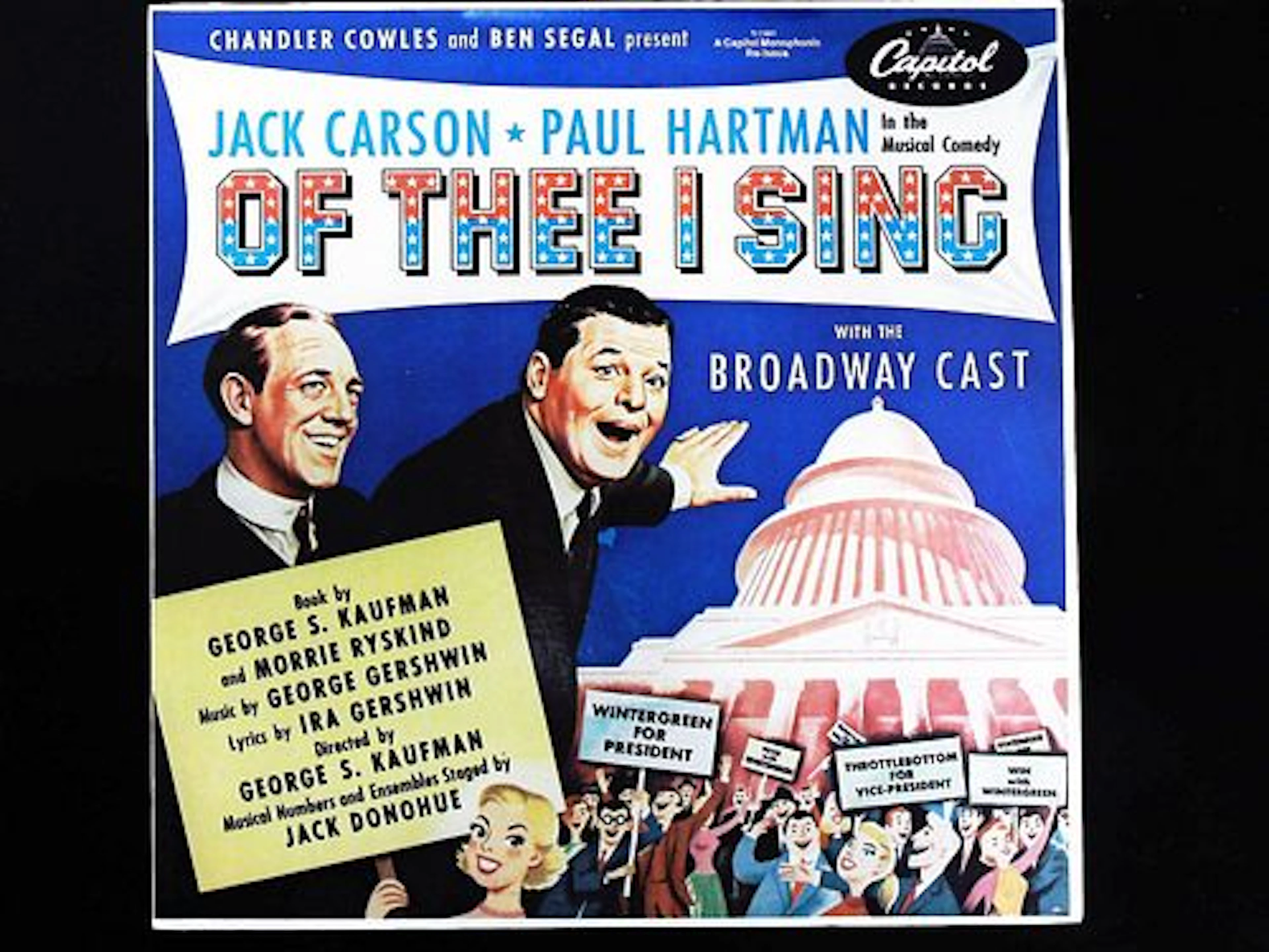 1952 Revival Cast Of Thee I Sing Jack Carson Paul Hartman Capitol LP Record