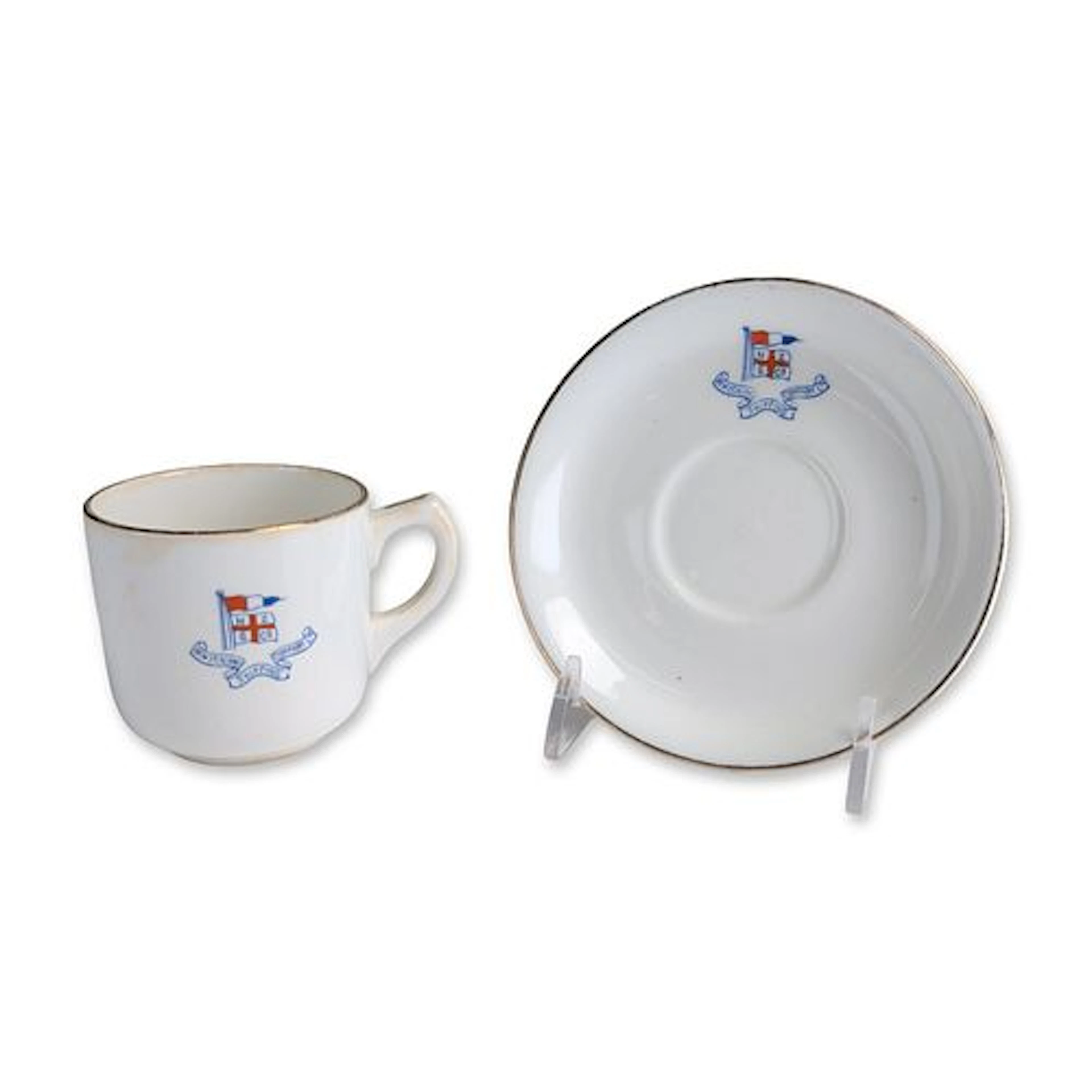 2pc Heathcote New Zealand Shipping China Cup & Saucer Set