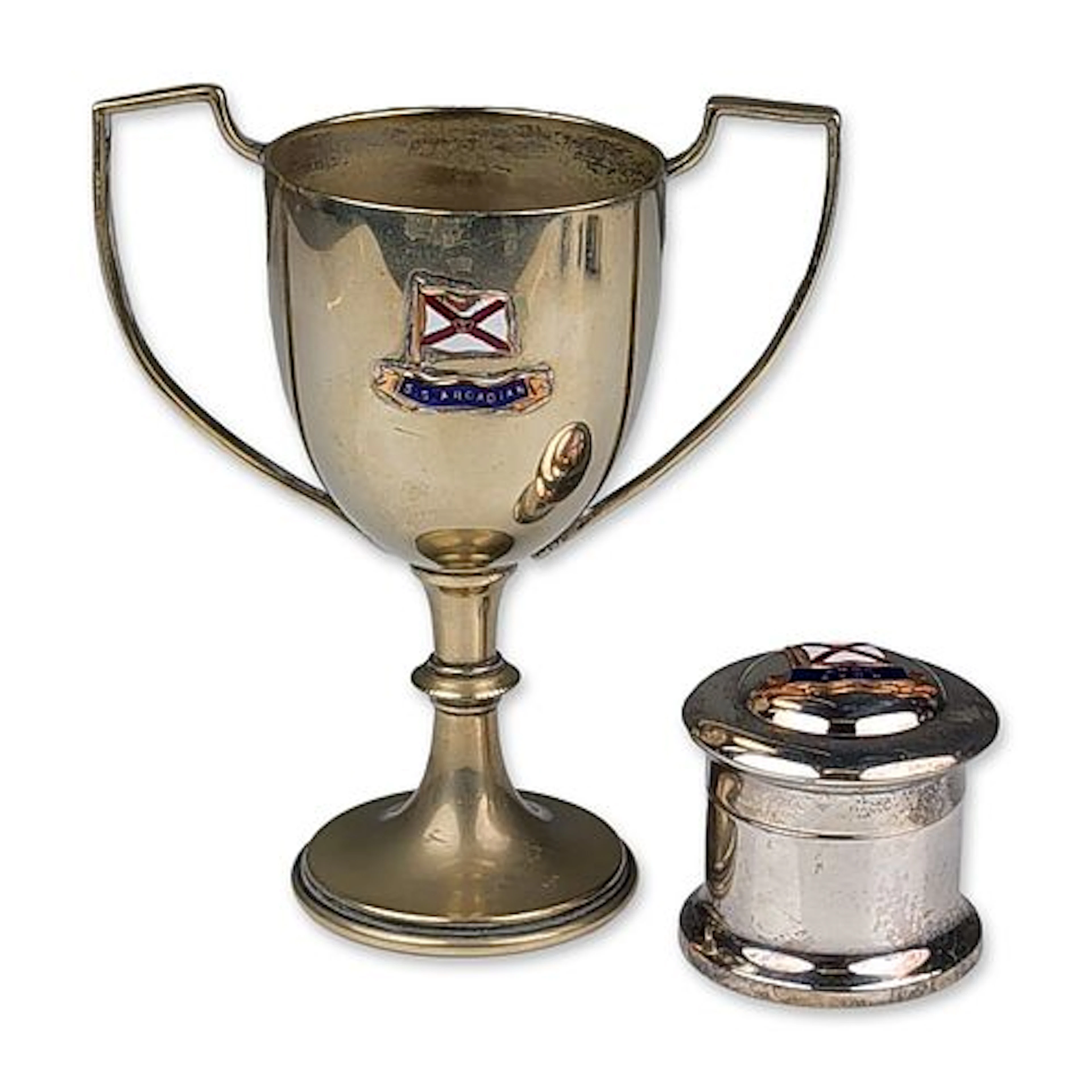 2pc Royal Mail Steam Packet Company Silver Items for SS Arcadian and RMSP Avon
