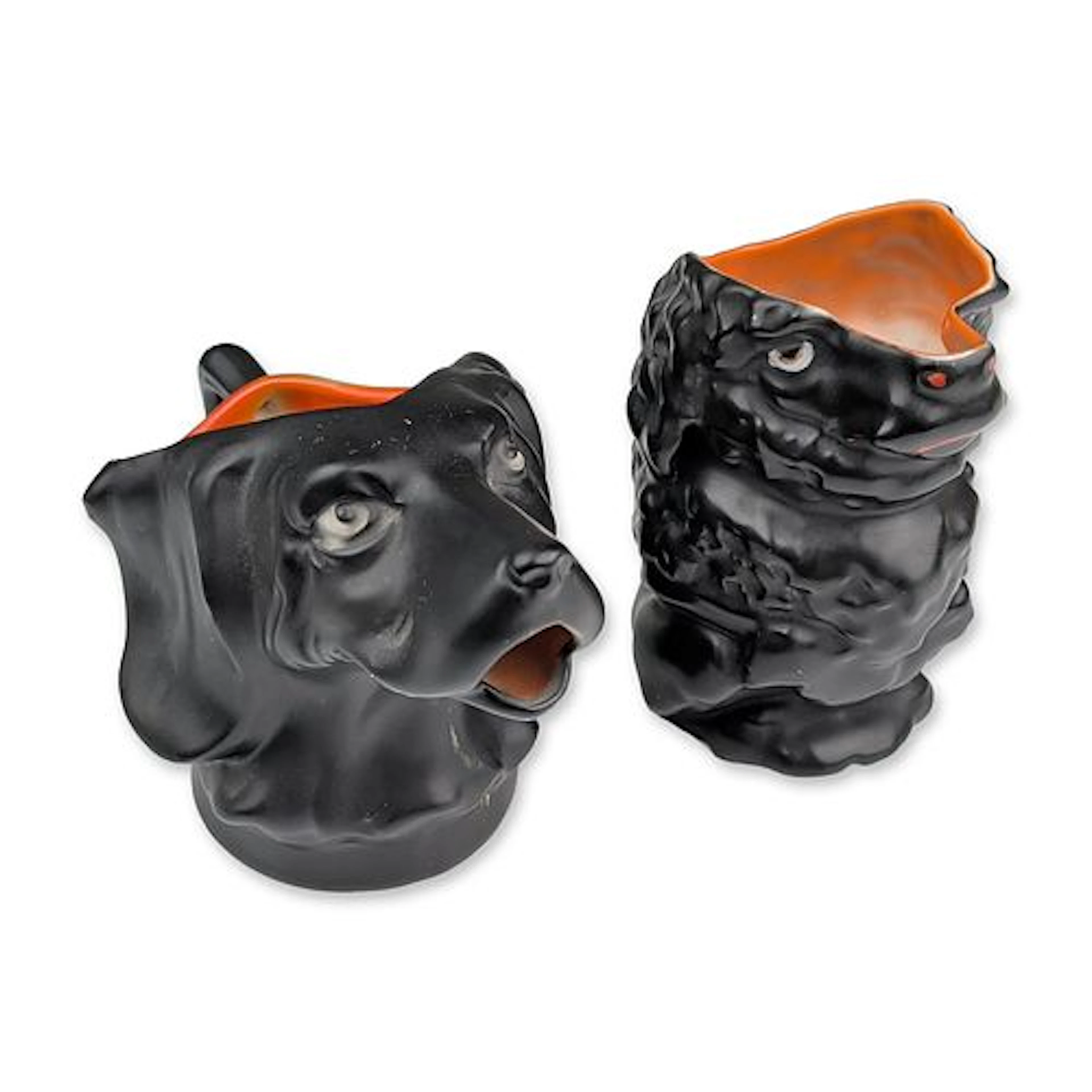 2pc M. V. Co. German Porcelain Dog Figurine Creamers