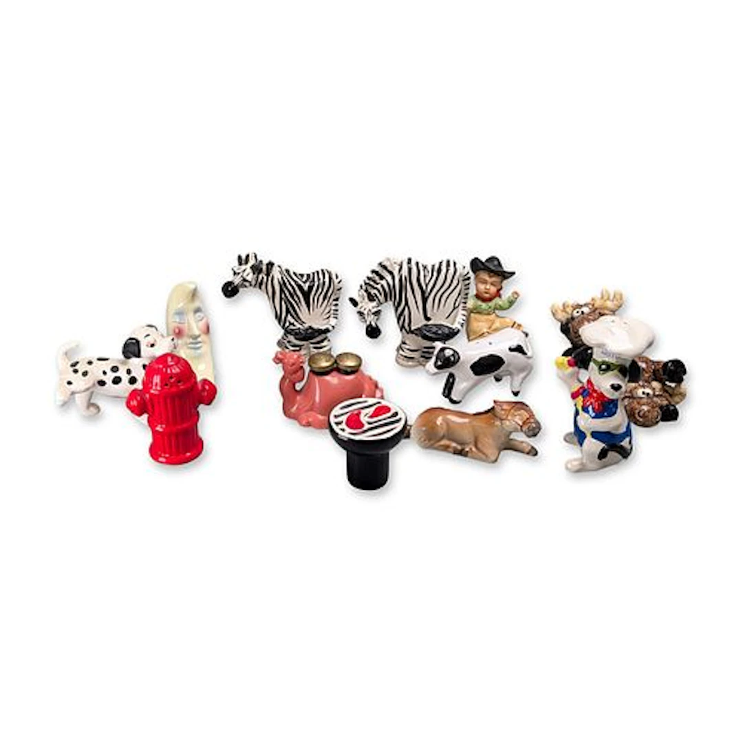 13pc Vintage Novelty Ceramic and Porcelain Salt and Pepper Shakers