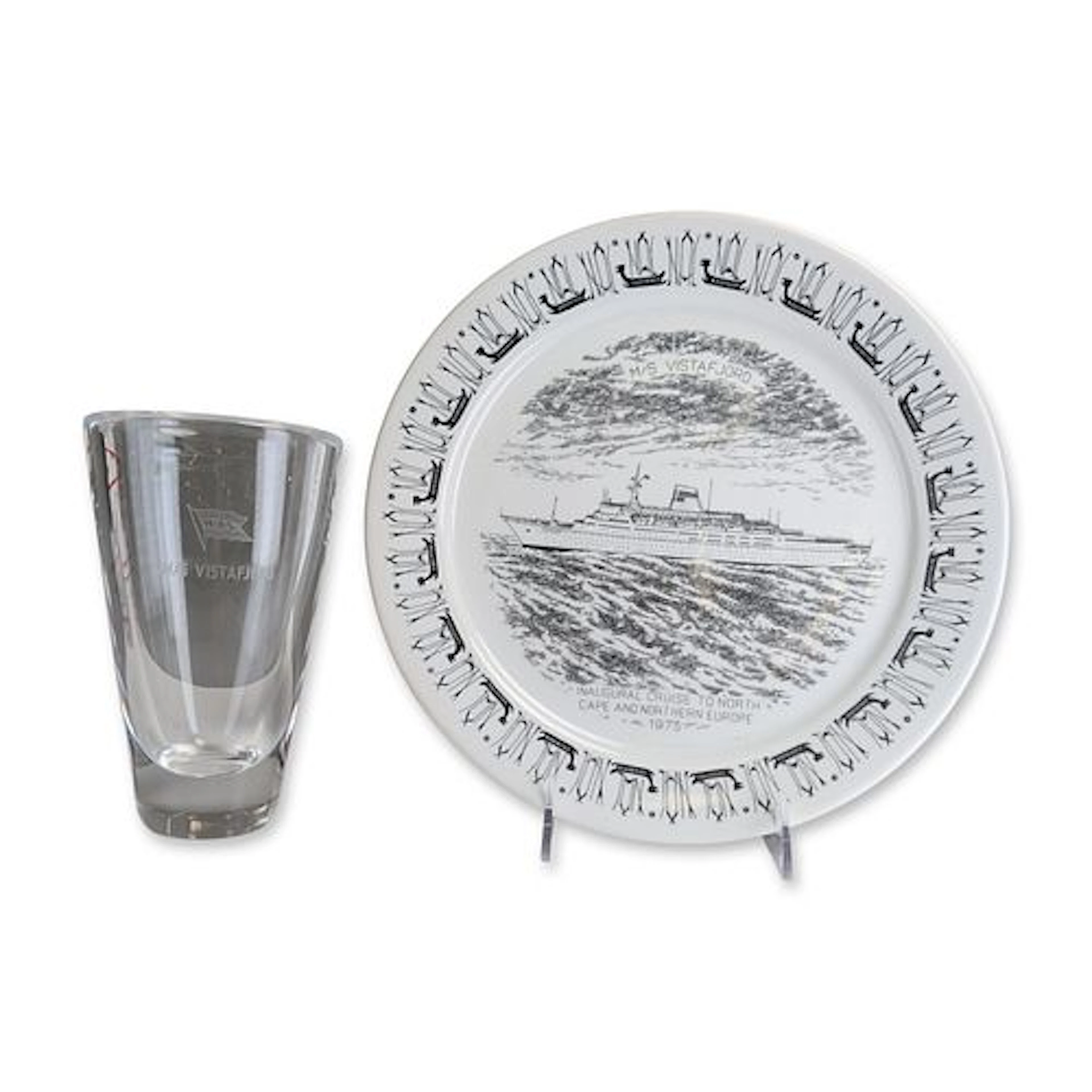 2pc M/S Vistafjord Inaugural Cruise Commemorative Items