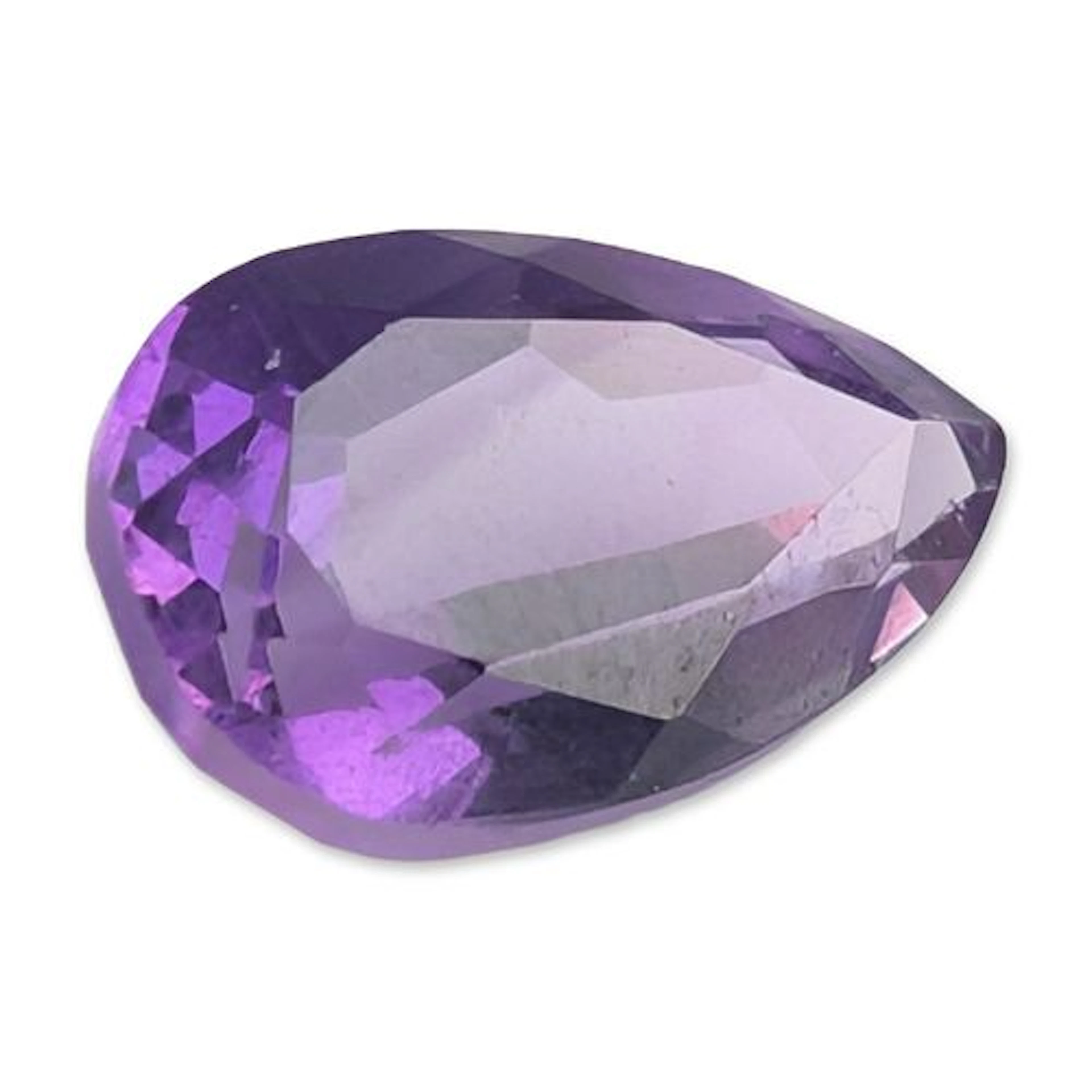 Faceted Pear Cut Amethyst Gemstone