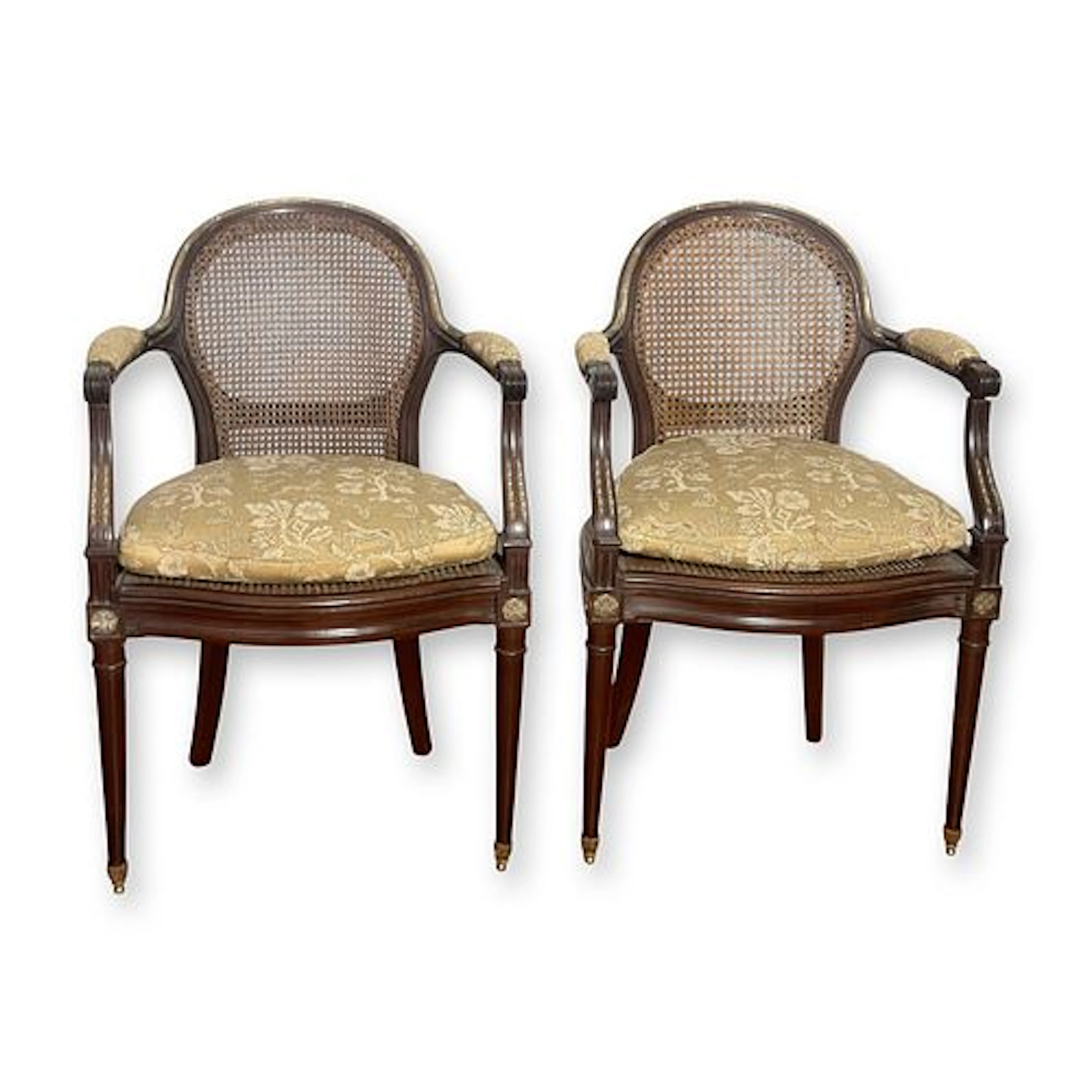 Pair of French XIX Century Ormolu Mounted Armchairs