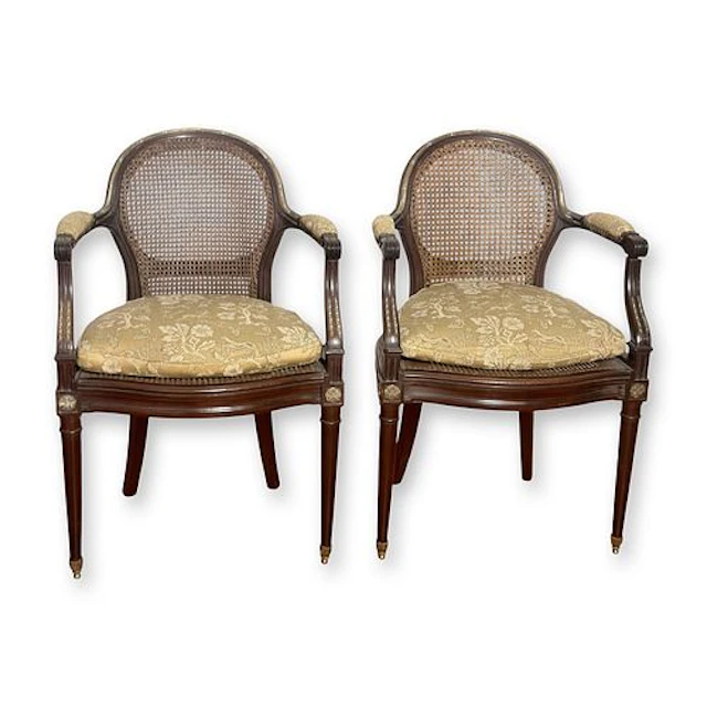Pair of French XIX Century Ormolu Mounted Armchairs