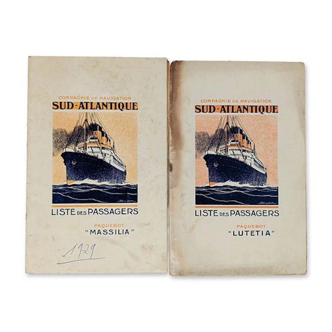 2pc Compagnie de Navigation Sud-Atlantique Passenger Lists