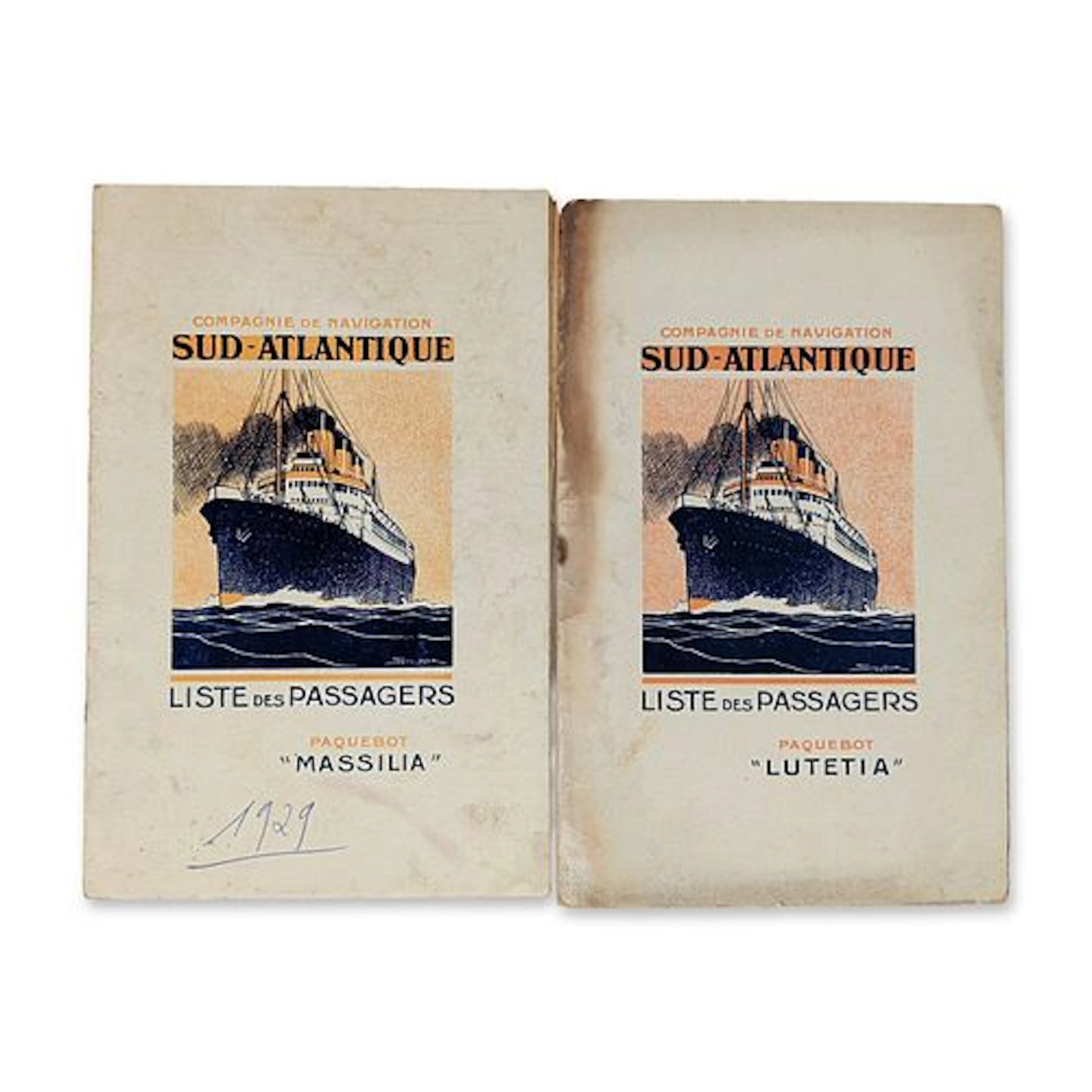 2pc Compagnie de Navigation Sud-Atlantique Passenger Lists
