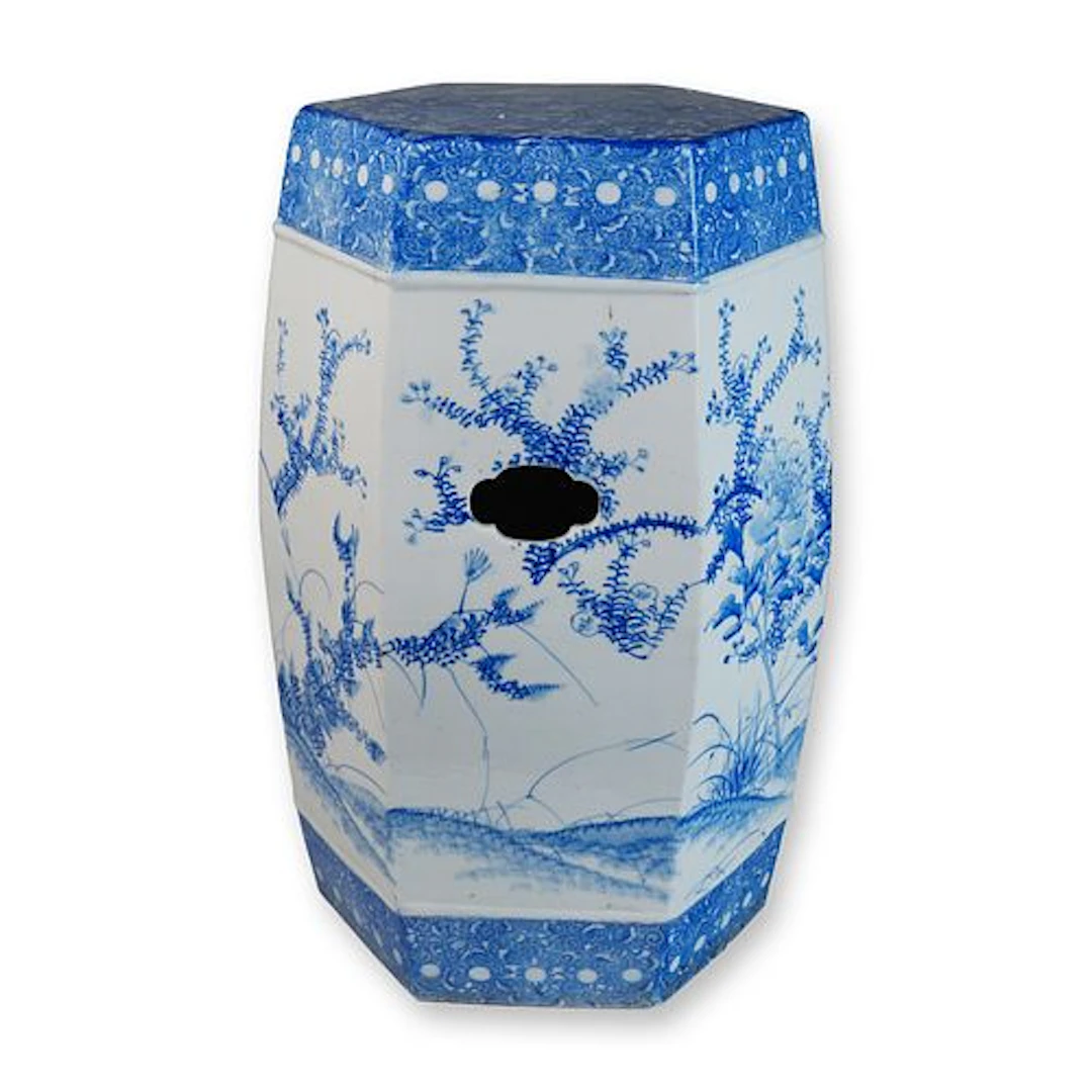 Japanese Blue and White Porcelain Garden Seat