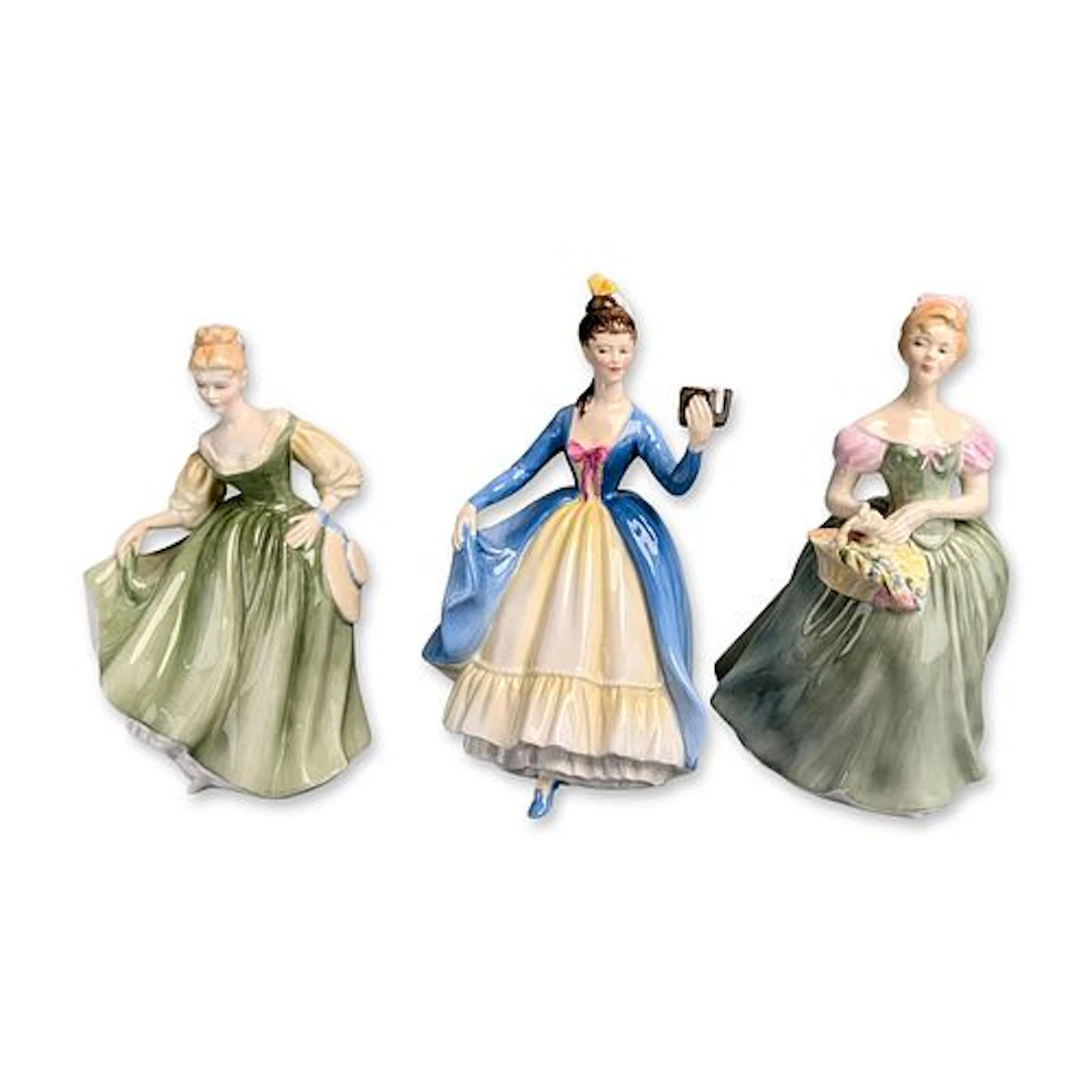 3pc Royal Doulton Bone China Figurines, Fair Lady, Leading Lady & Clarissa