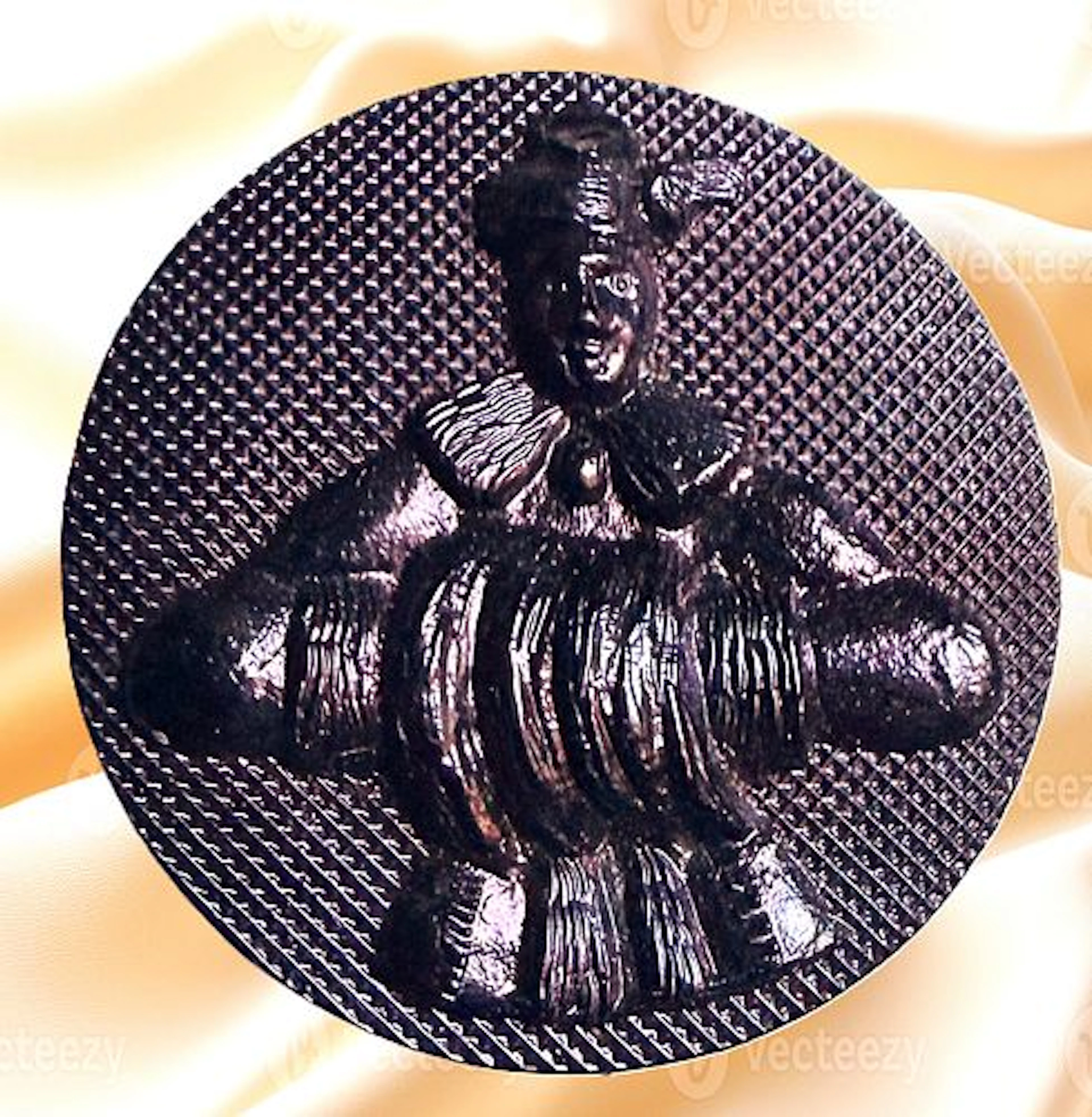 A DIVISION ONE PICTORIAL HORN BUTTON
