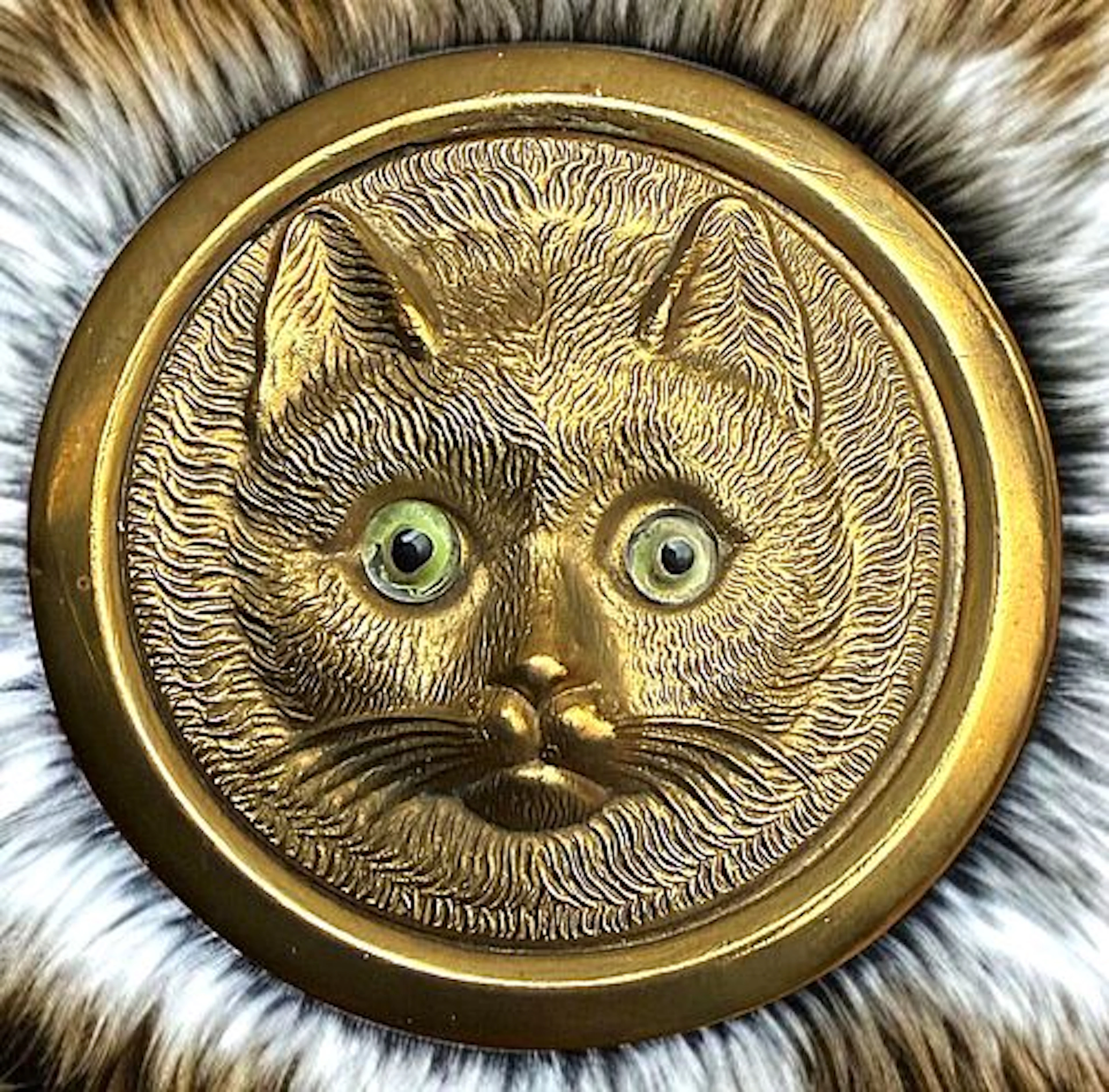 A RARE DIVISION ONE PICTORIAL CAT BUTTON
