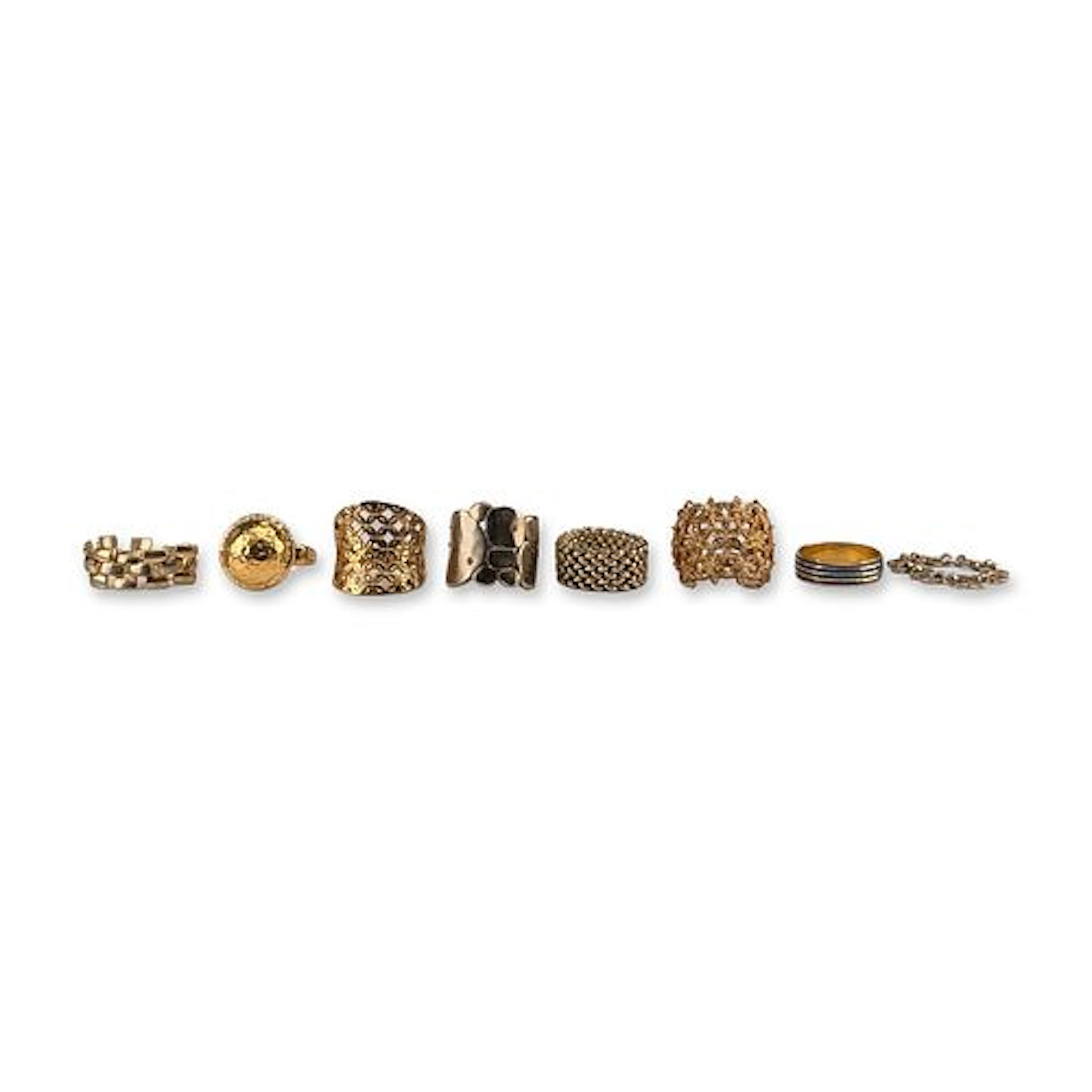 8pc Assortment of Vintage Gold-Plated Rings