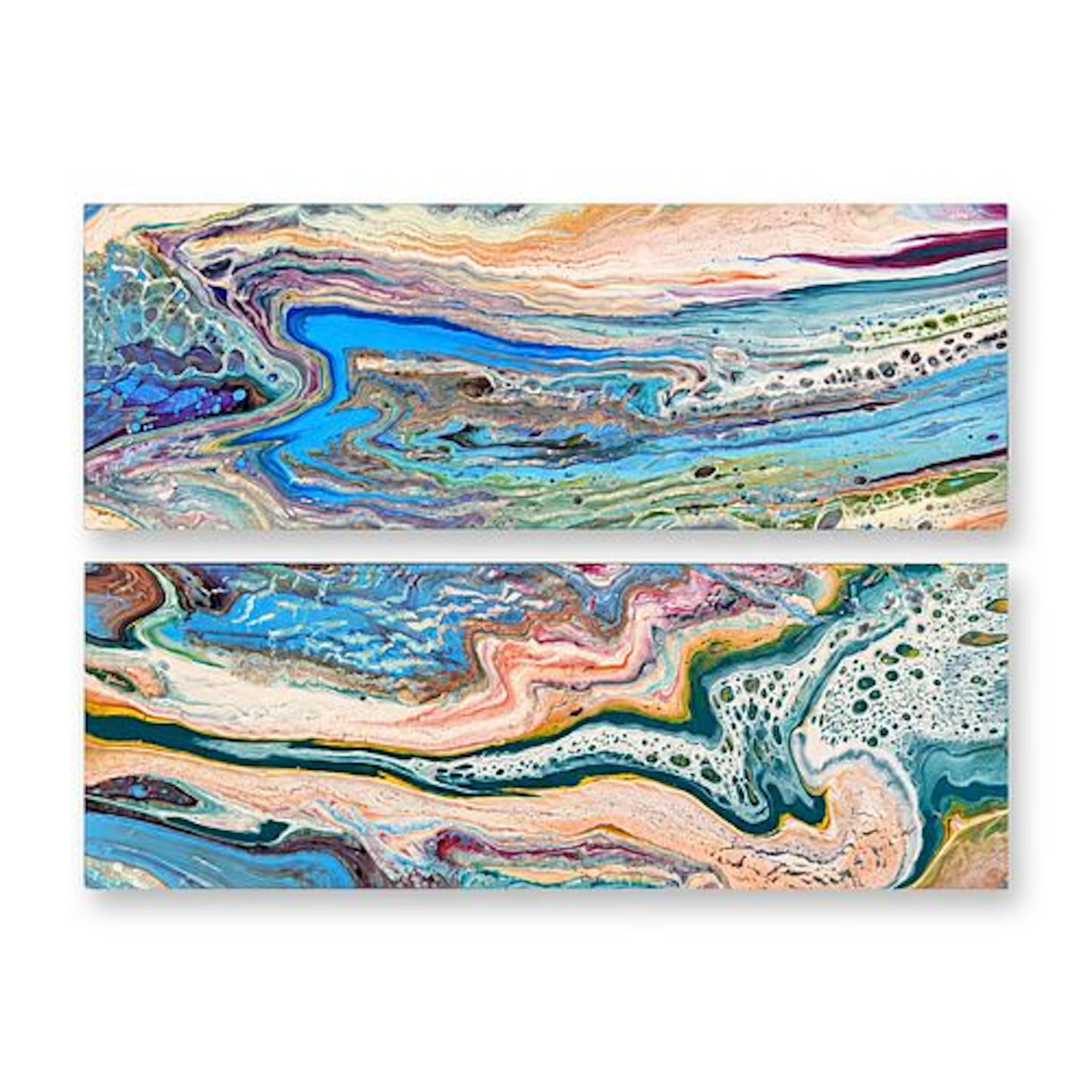 2pc D. Morrison (American 20th-21st century) Abstract Acrylic Wood