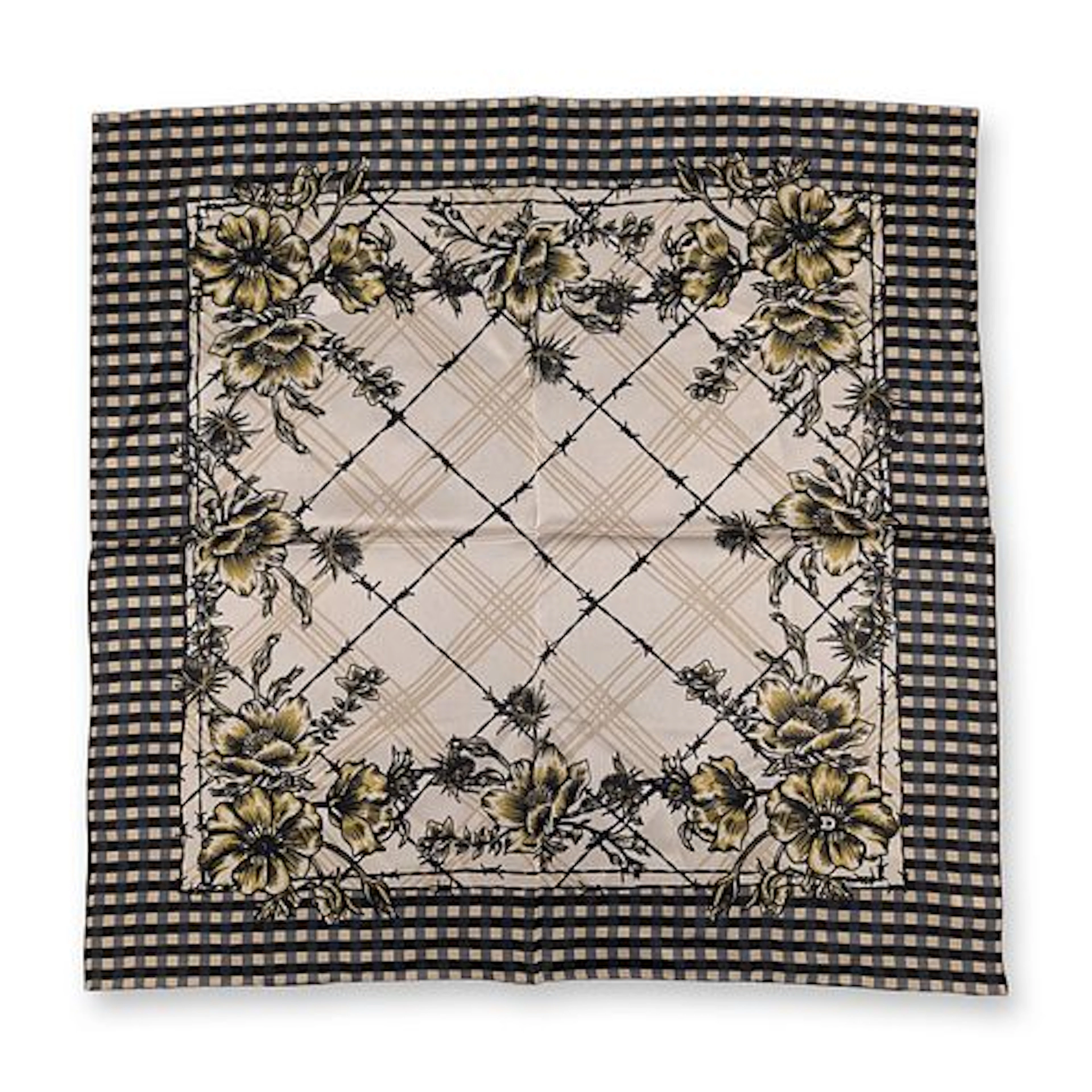 Double D Ranch Silk Petro Plaid Western Square Scarf