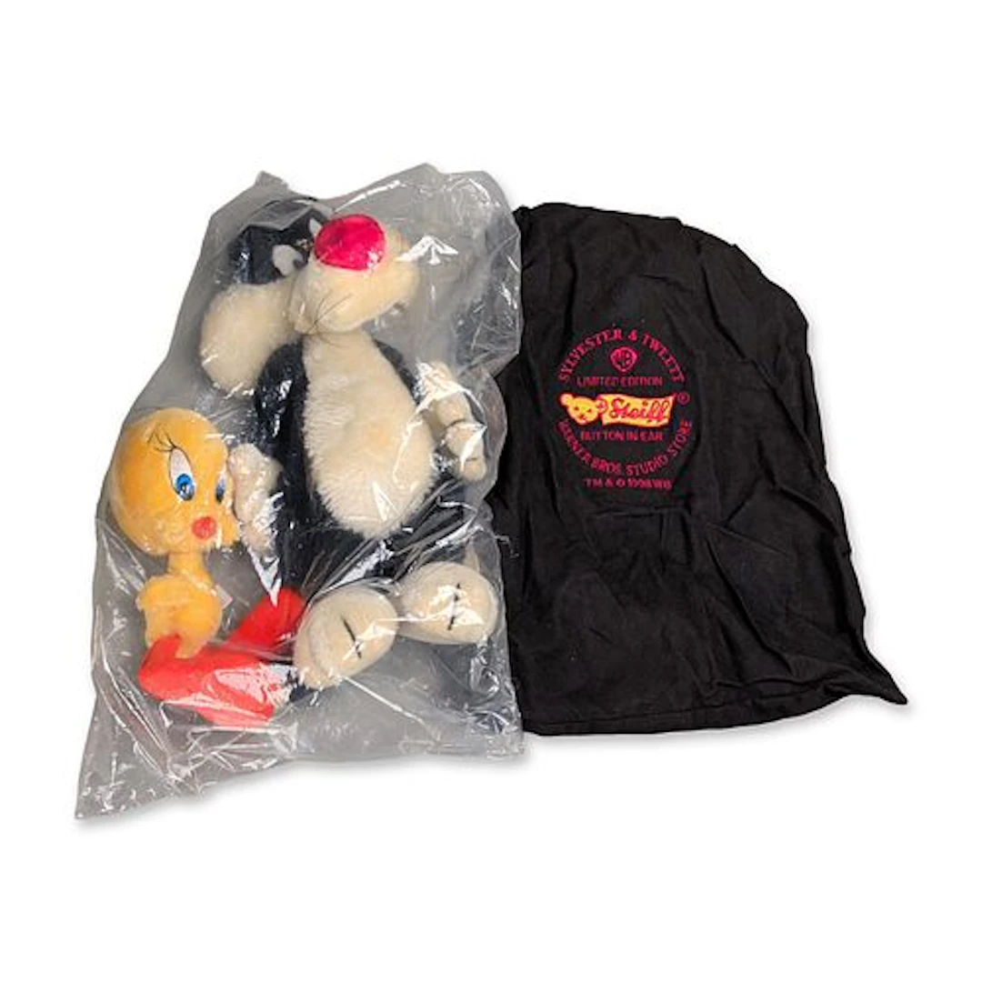 2pc Steiff Sylvester and Tweety Limited Edition Plush Figurines