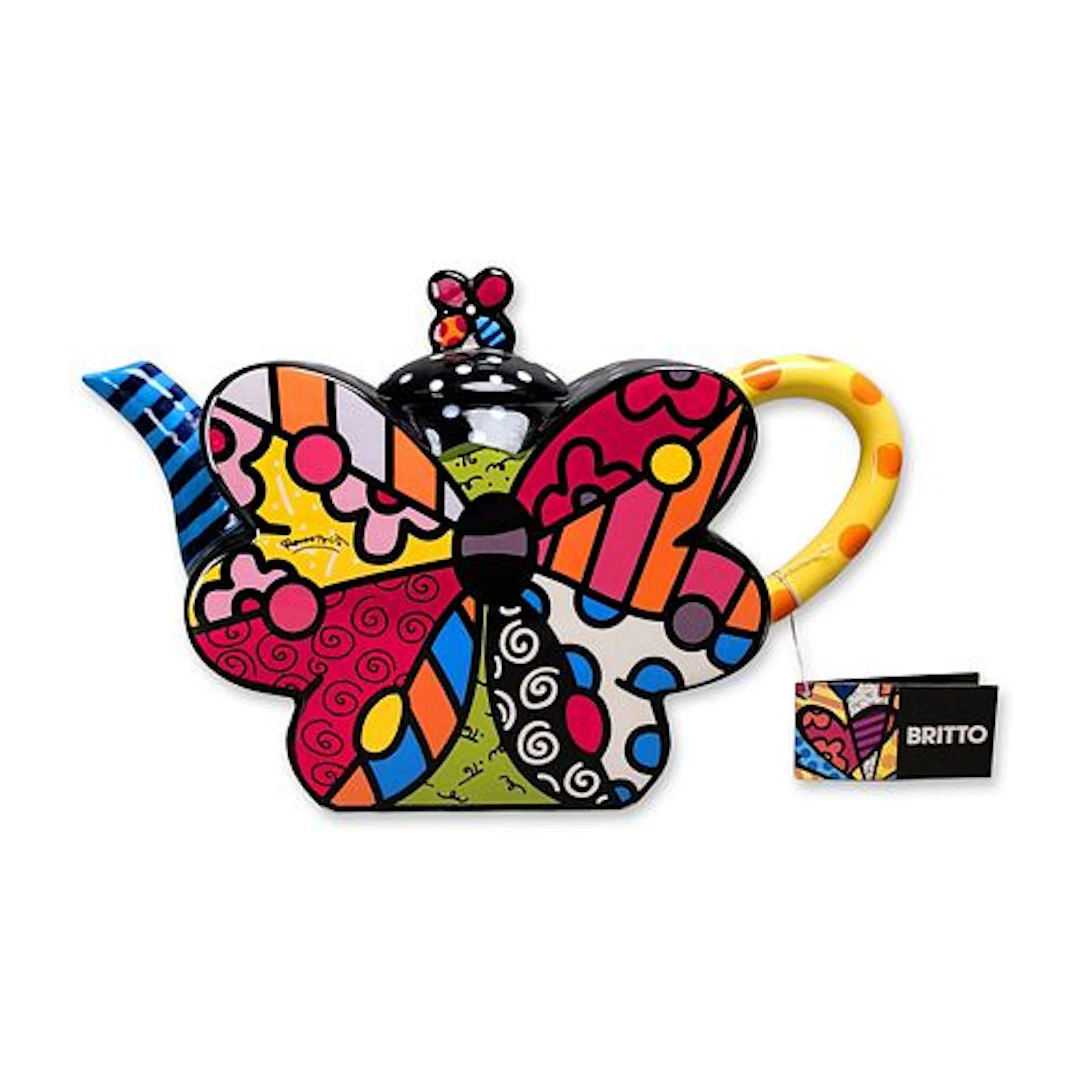 Romero Britto 2009 Butterfly Ceramic Teapot