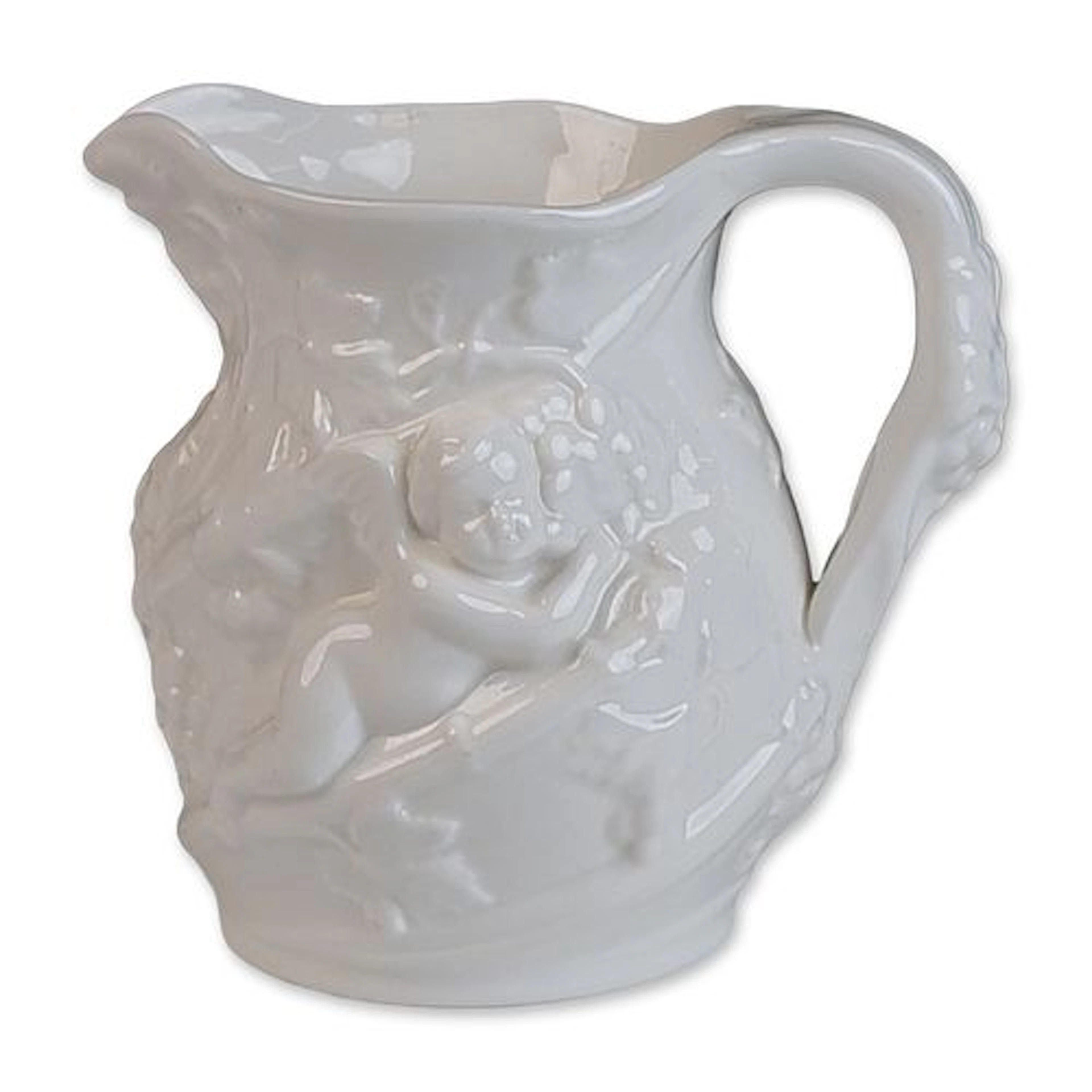 Minton White Bone China Cherub Relief Pitcher