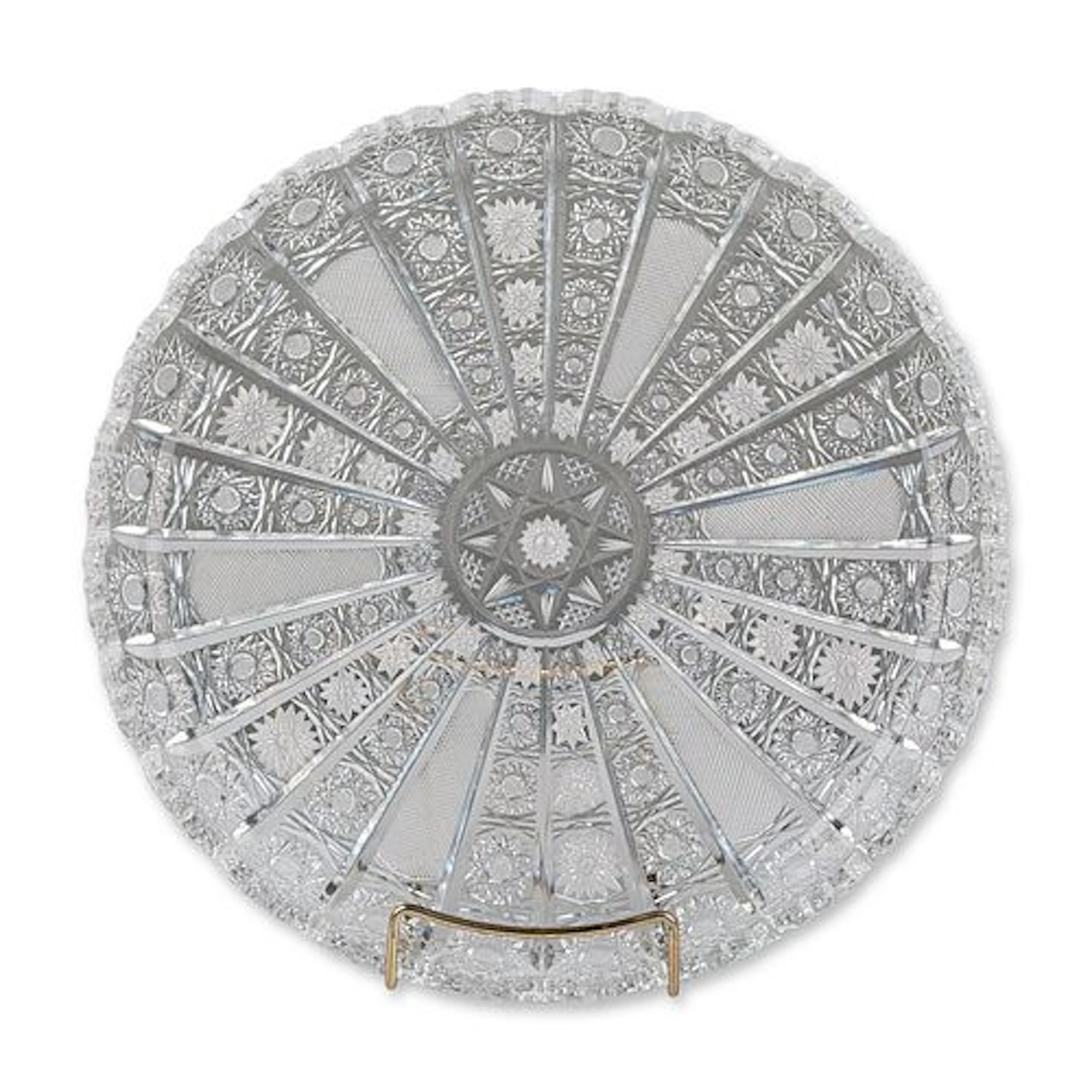 American Brilliant Style Cut Glass Platter