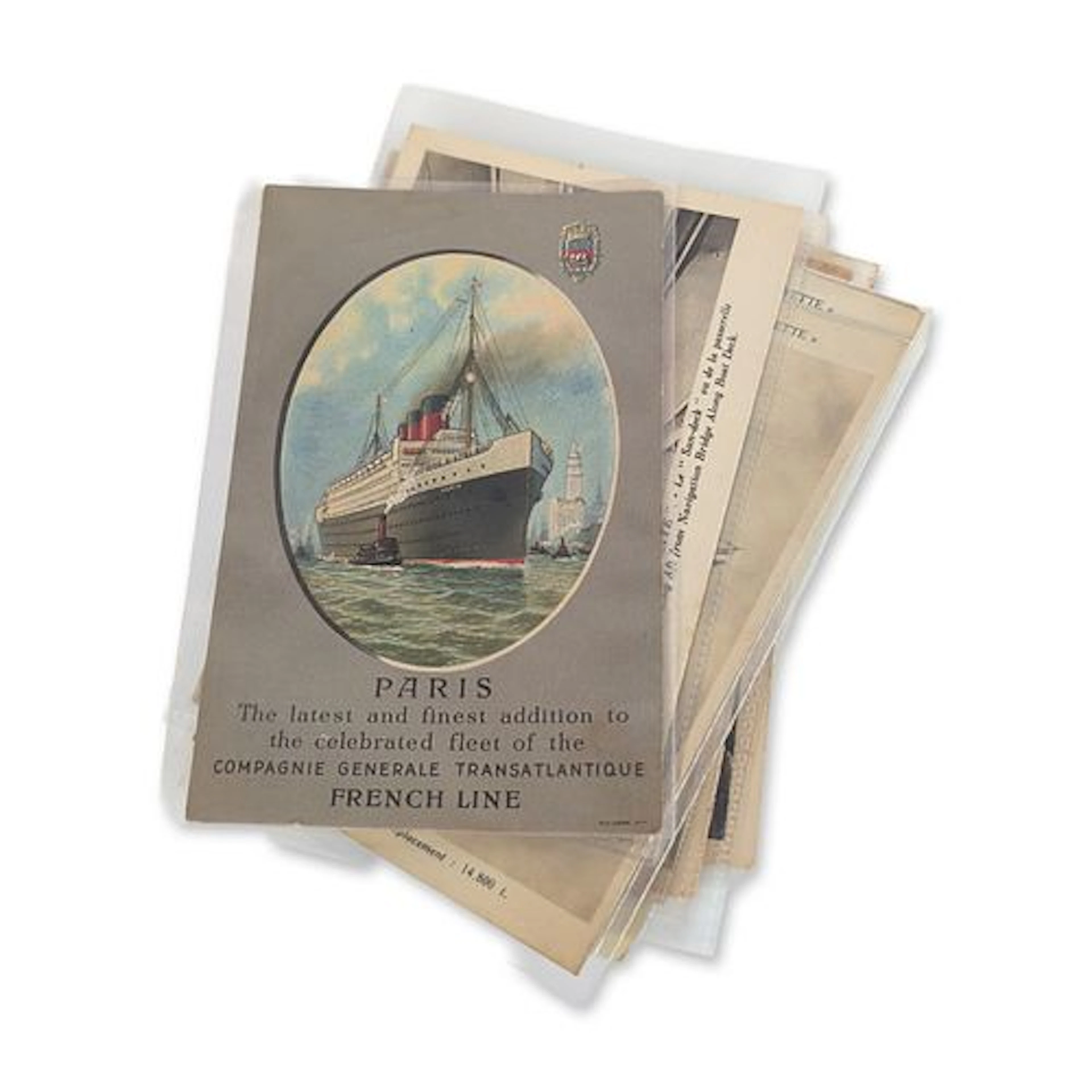 12pc Collection of French Line Ocean Liner Postcards