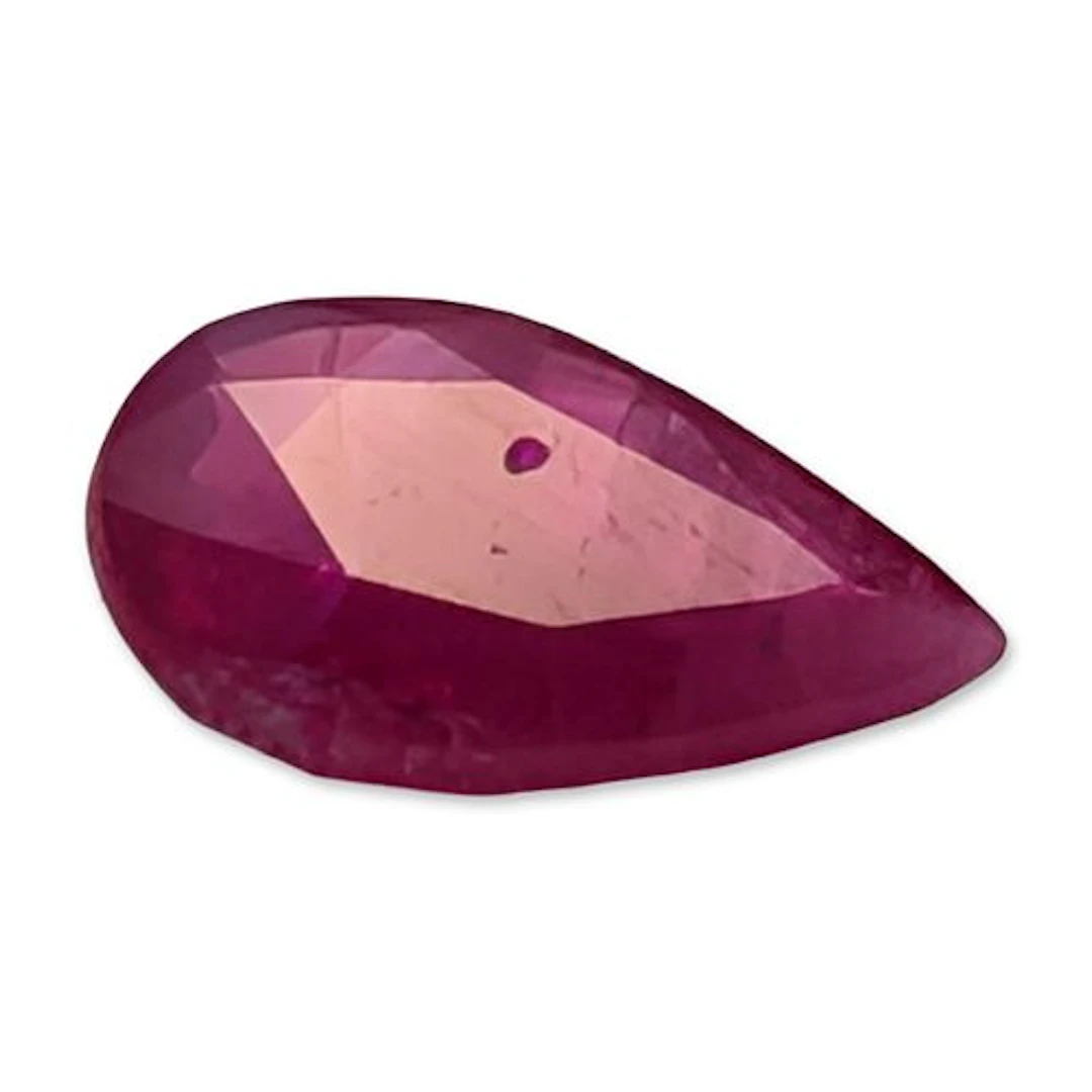 Pear-Cut Faceted Pinkish-Red Ruby