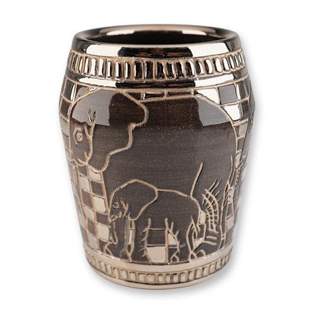 Dennis Chinaworks Ceramic Bud Vase with Elephant Decoration