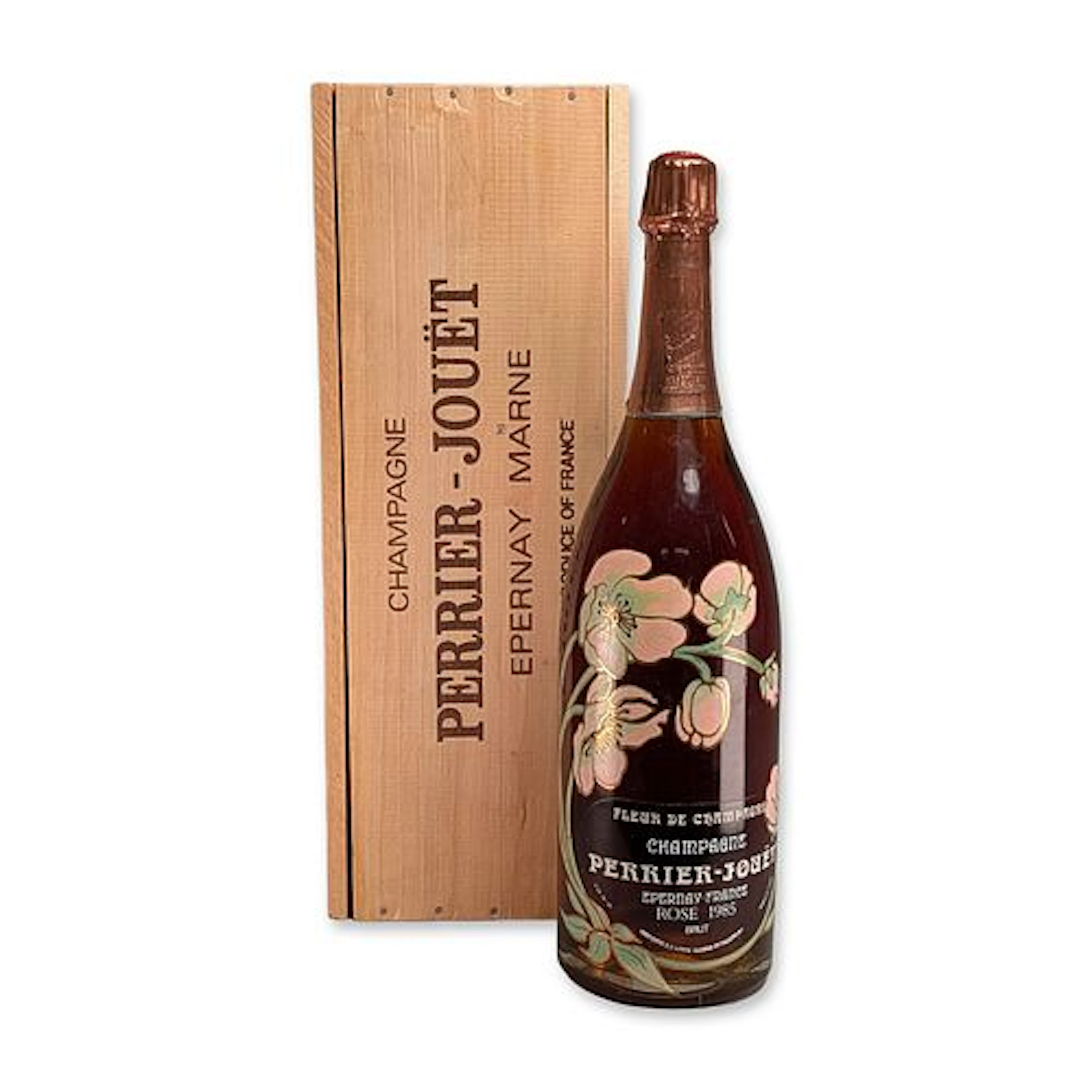 Perrier-Jouet Fleur de Champagne Rose 1985 Jeroboam with Original Crate