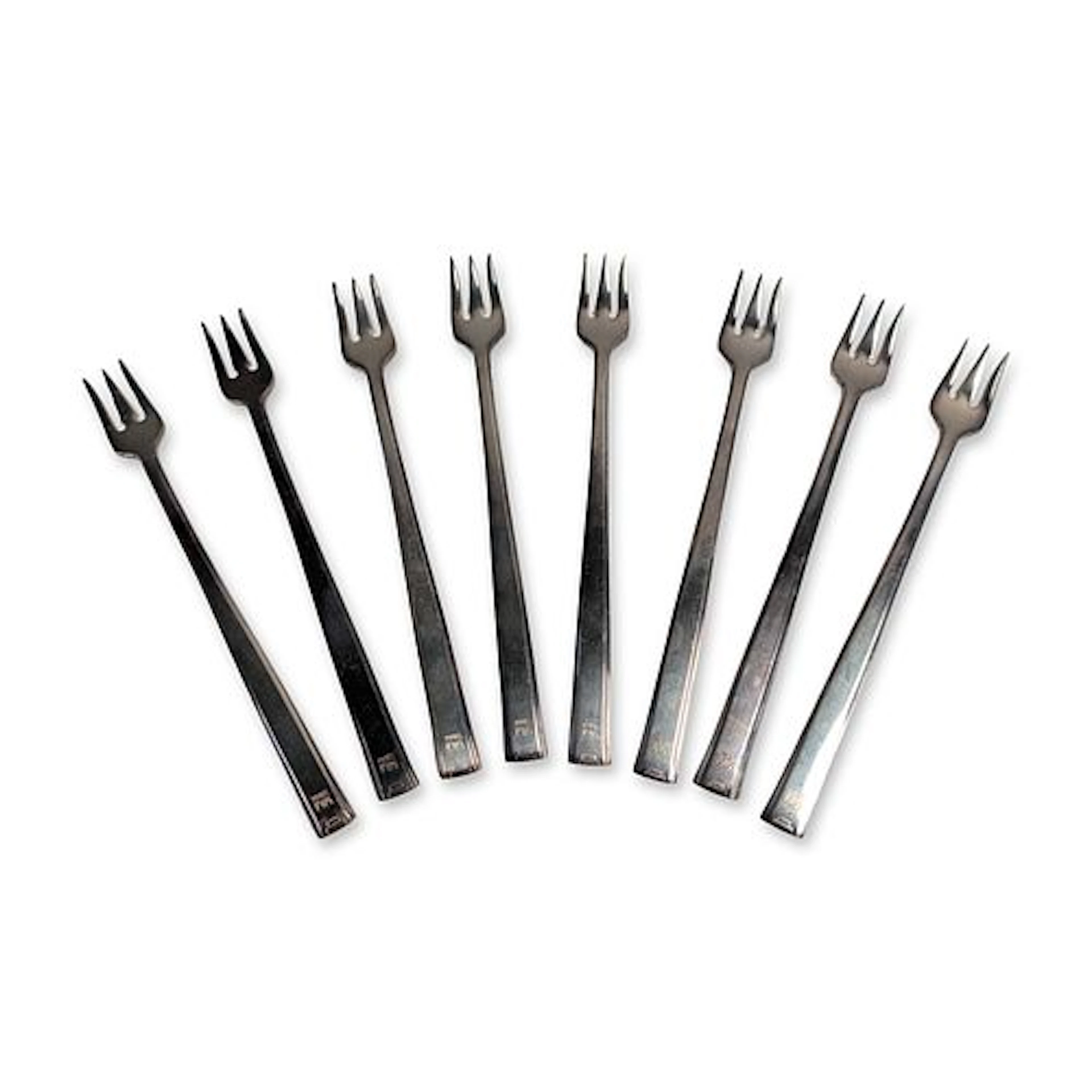 8pc Mid-Century Silverplate Moore-McCormack Lines Canape Forks