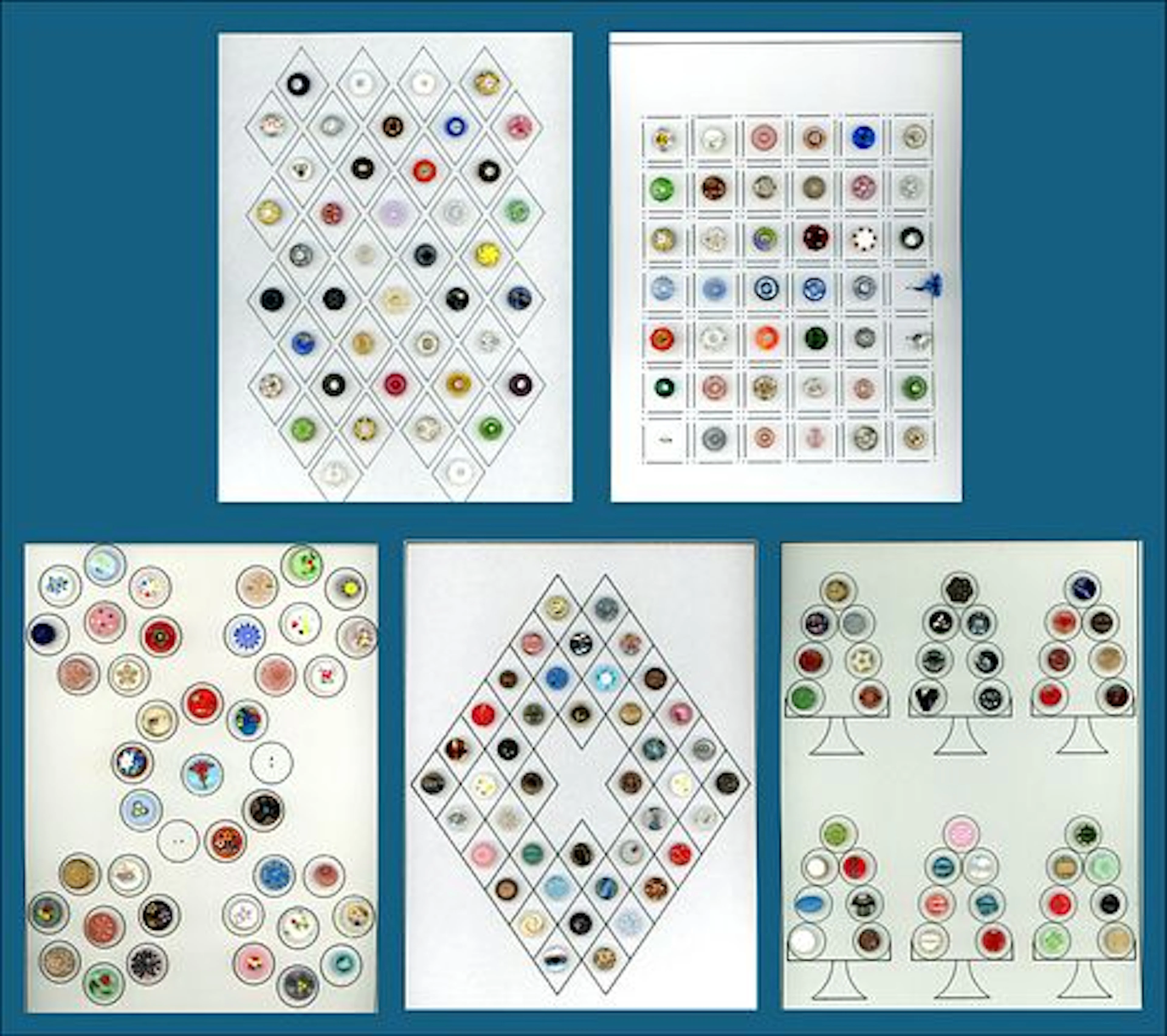 A BOX LOT INCLUDING AN ASSORTMENT OF CARDED BUTTONS