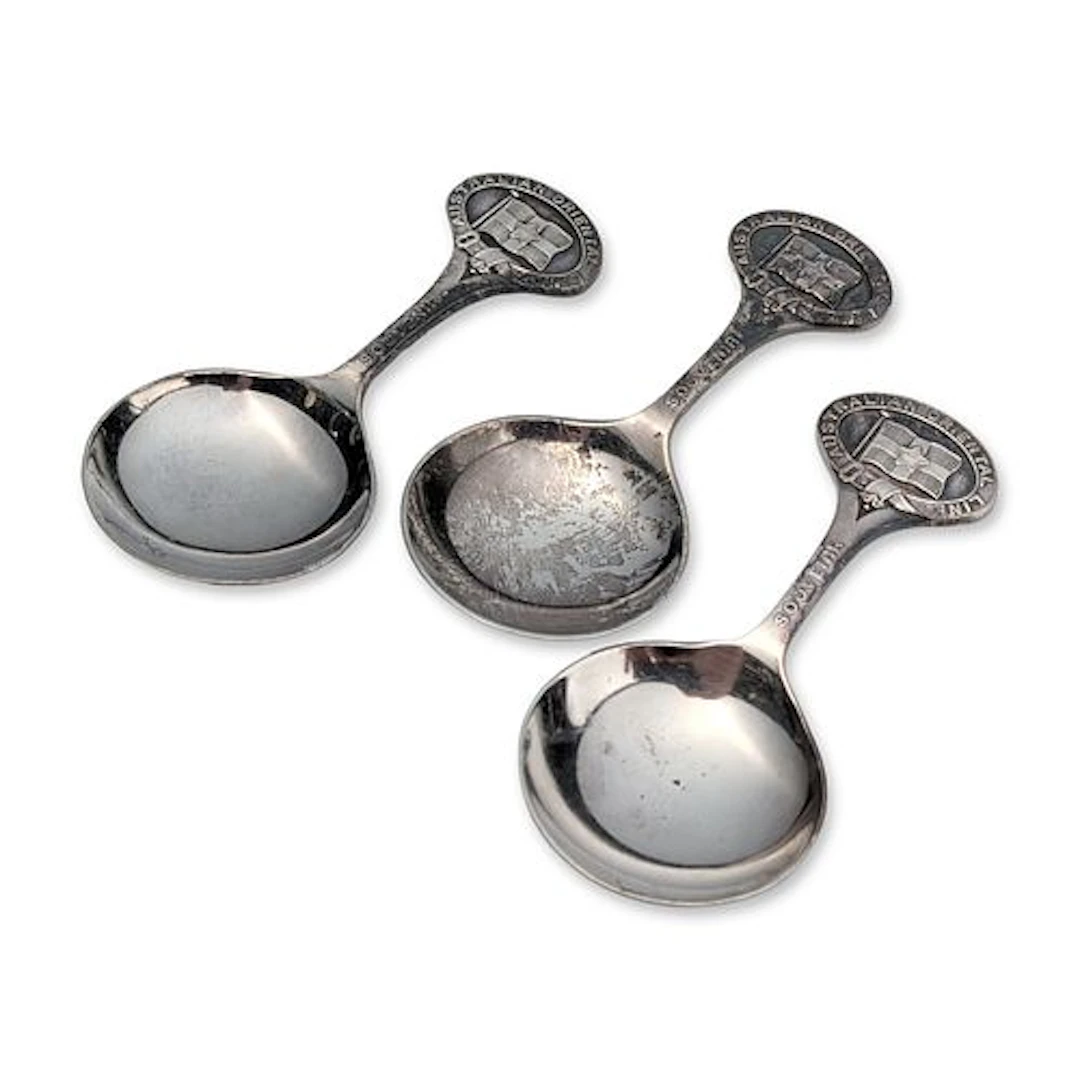 3pc Elkington Plate Australian Oriental Line Souvenir Spoons